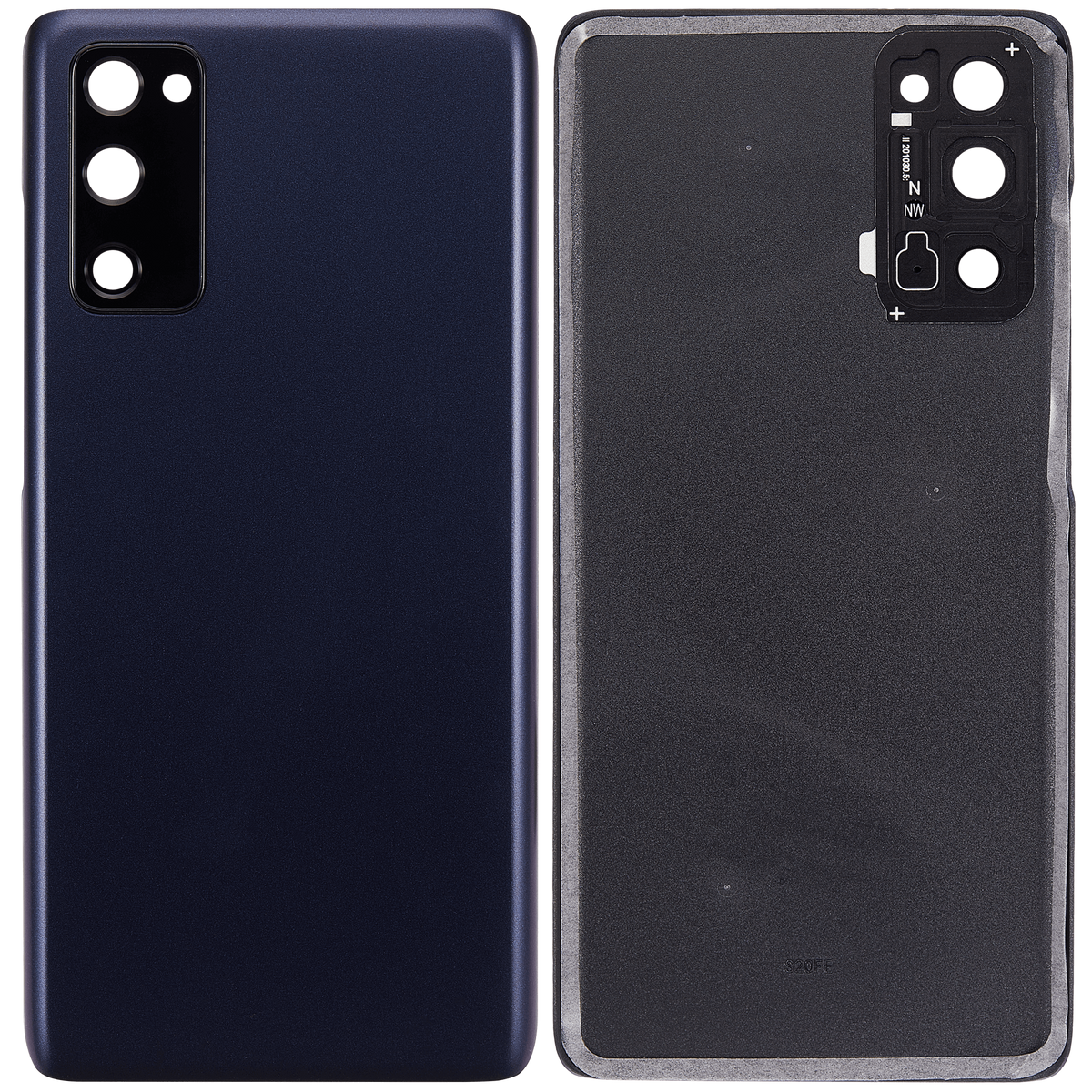 Replacement Back cover Glass With Camera Lens Compatible For Samsung Galaxy S20 FE 5G (Vemake) (Cloud Navy)