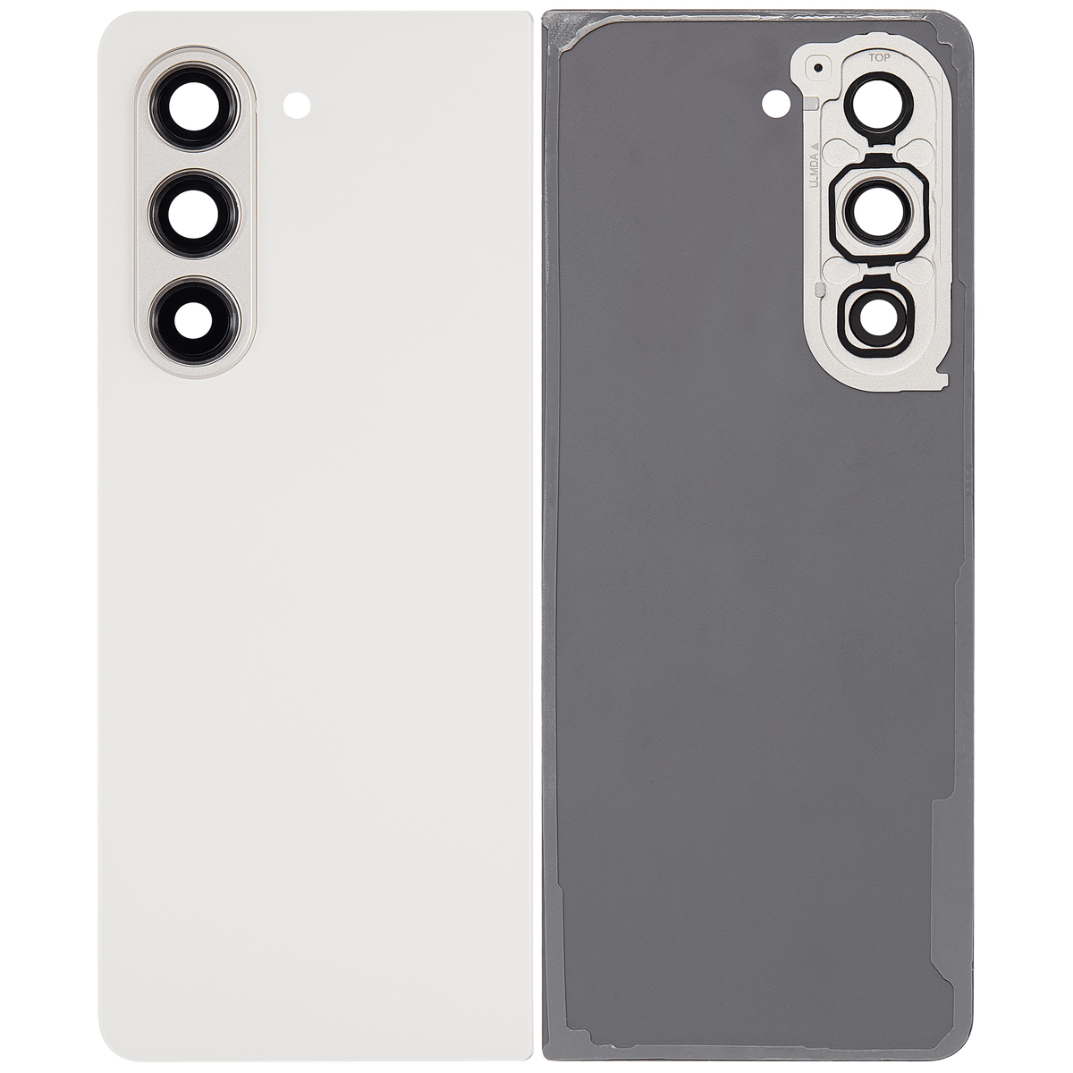 Back Cover Glass With Camera Lens Replacement Compatible For Samsung Galaxy Z Fold 5 5G by Macfactory.in(F946) (Cream)