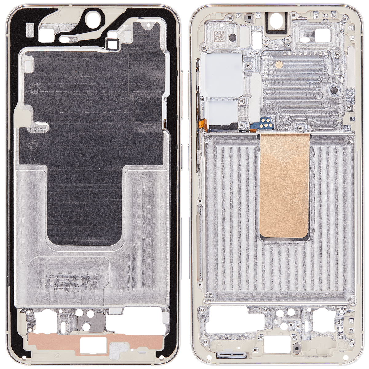 Replacement Mid-Frame Housing Compatible For Samsung Galaxy S23 5G by MacFactory.Store (US & International Version) (Cream)