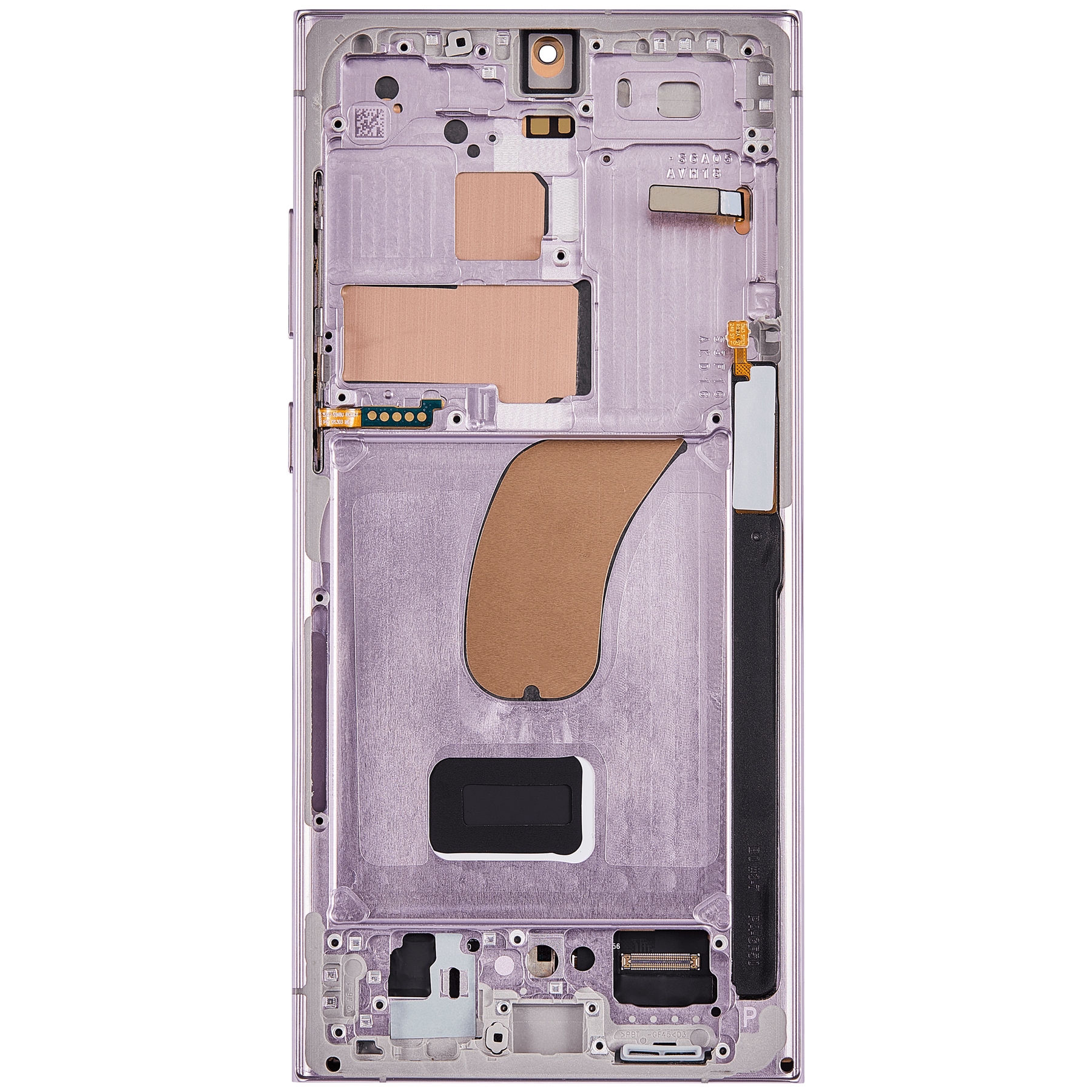 OLED Assembly With Frame Compatible For Samsung Galaxy S23 Ultra 5G Replacement(US & International) (Service Pack) (Lavender)