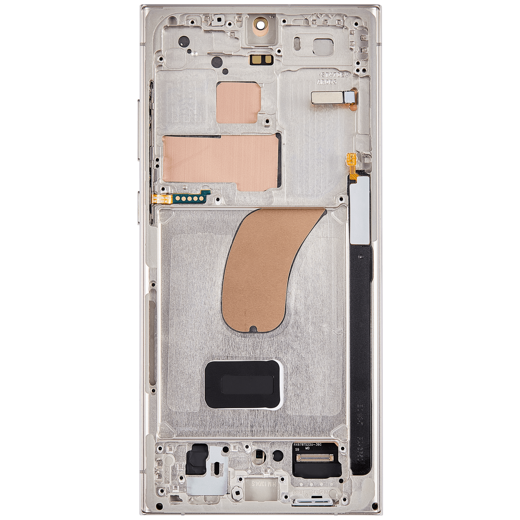 OLED Assembly With Frame Compatible For Samsung Galaxy S23 Ultra Replacement(US & International) (Vemake) (Cream)