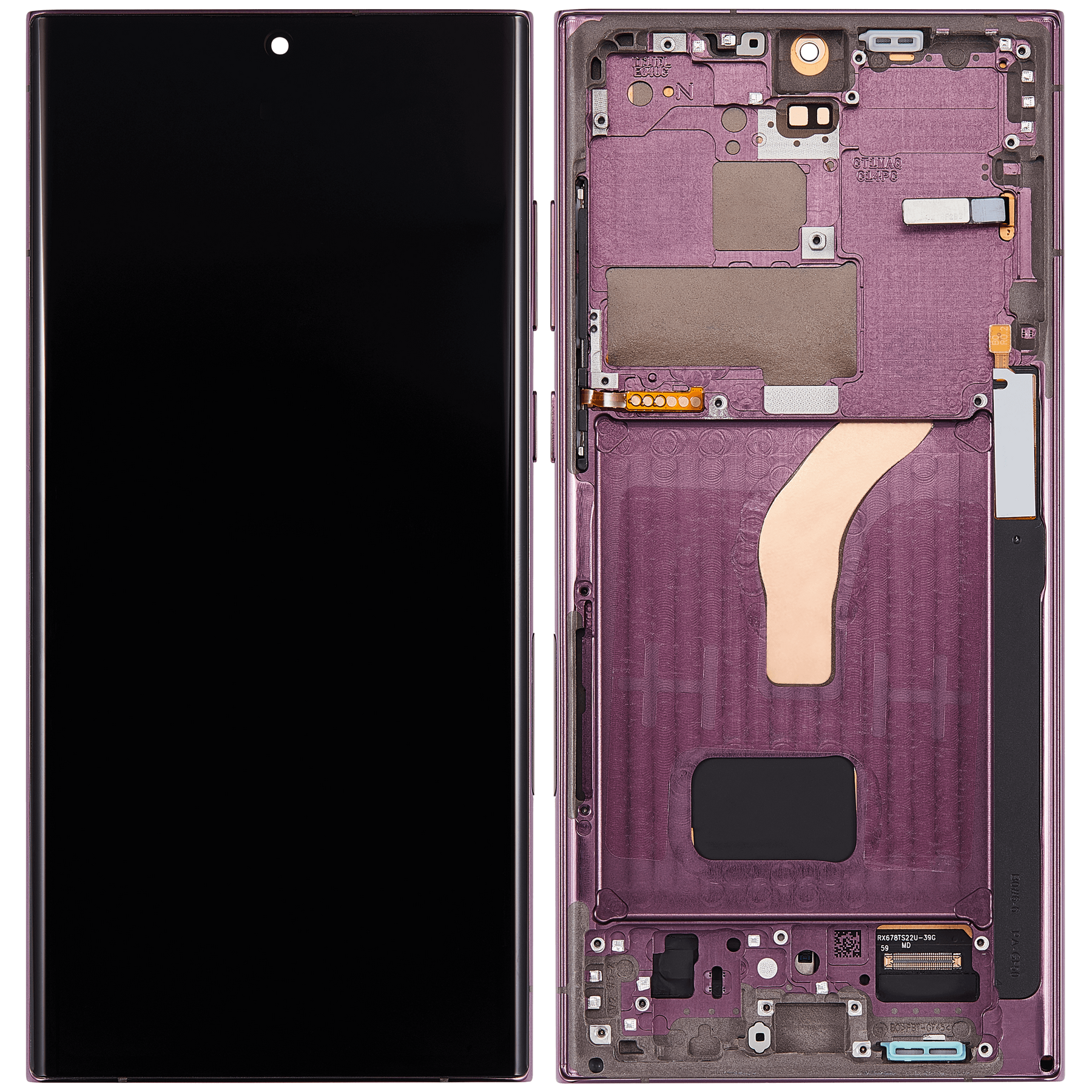 Replacement OLED Assembly With Frame Compatible For Samsung Galaxy S22 Ultra 5G (US & International Version) (Vemake) (Burgundy)