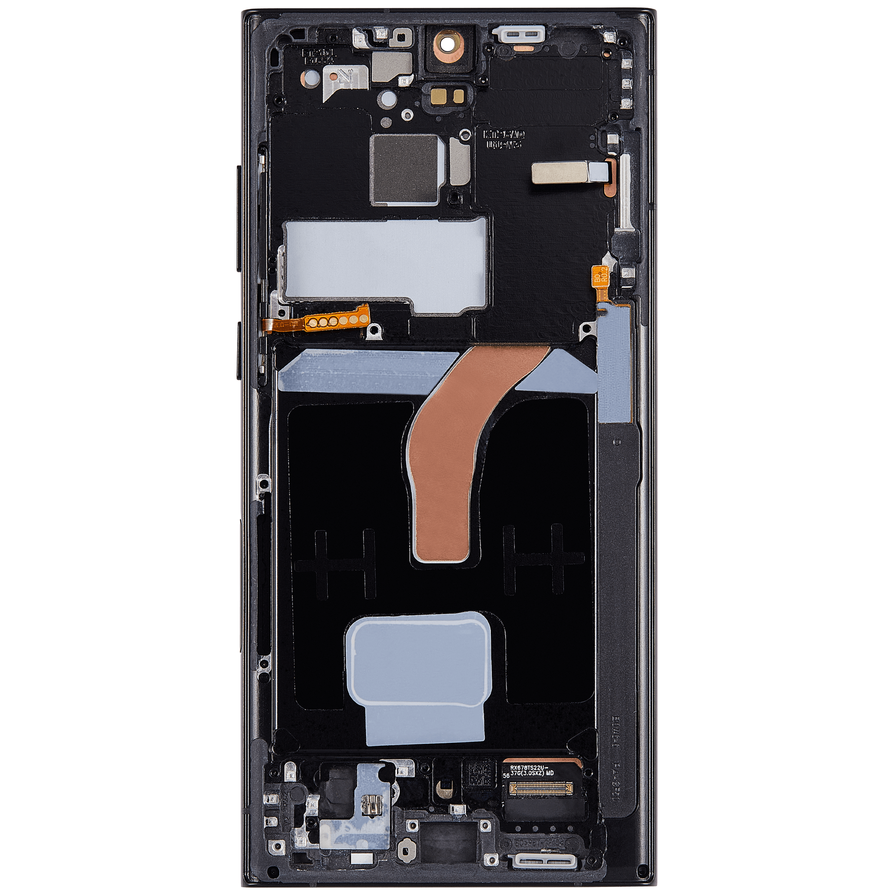 OLED Assembly With Frame Compatible For Samsung Galaxy S22 Ultra 5G Replacement by MacFactory.Store (Service Pack) (Graphite)