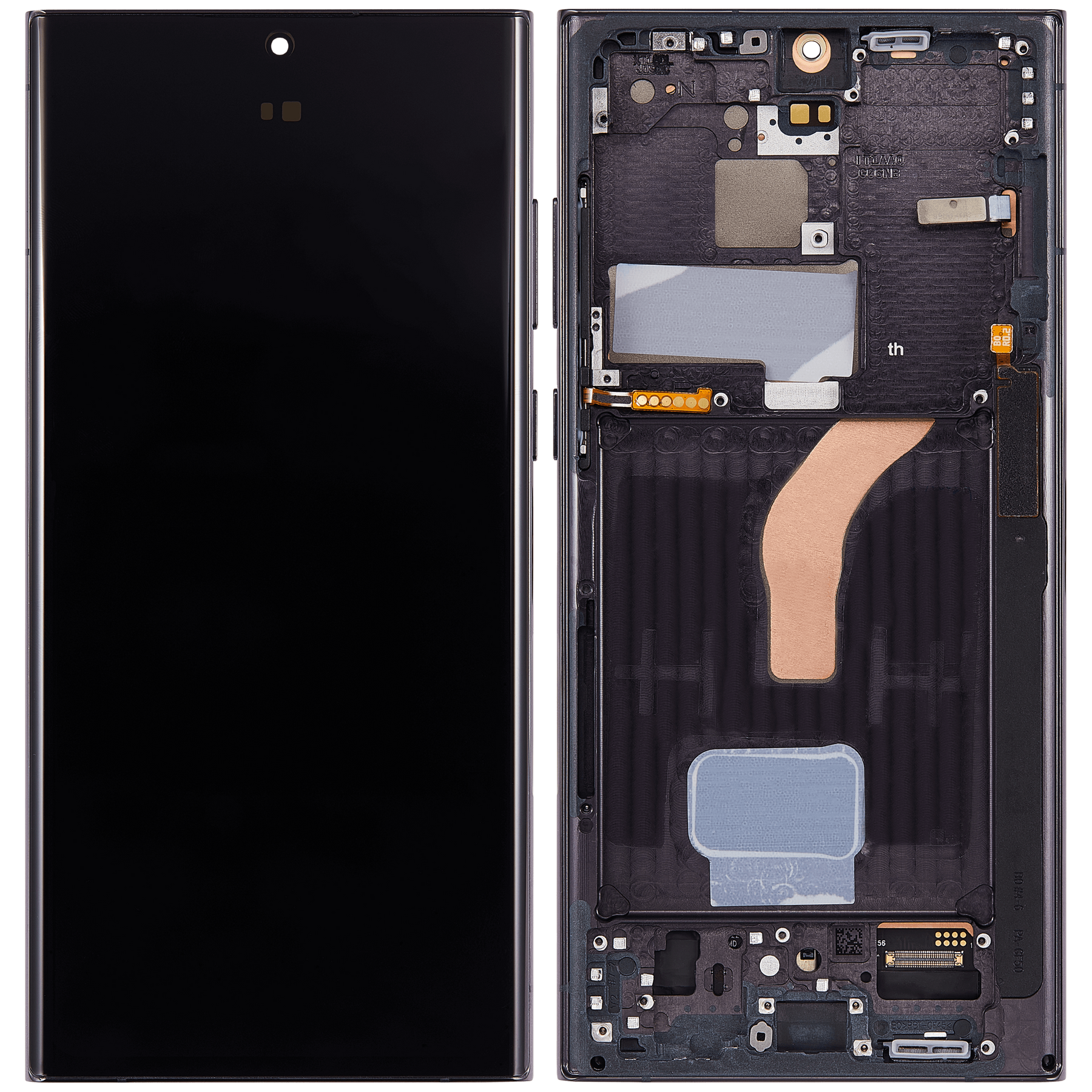 OLED Assembly With Frame Compatible For Samsung Galaxy S22 Ultra 5G Replacement by MacFactory.Store(US & International Version) (Refurbished) (Phantom Black)