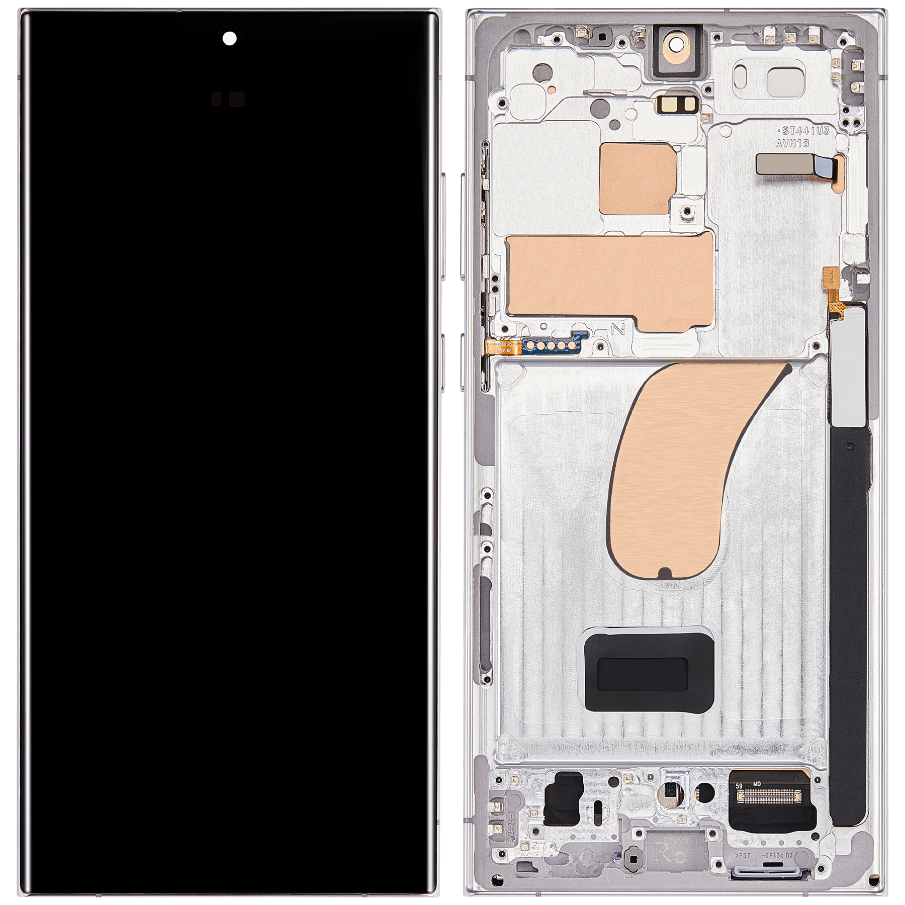OLED Assembly With Frame Compatible For Samsung Galaxy S23 Ultra Replacement (US & International) (Vemake ) (Sky Blue)