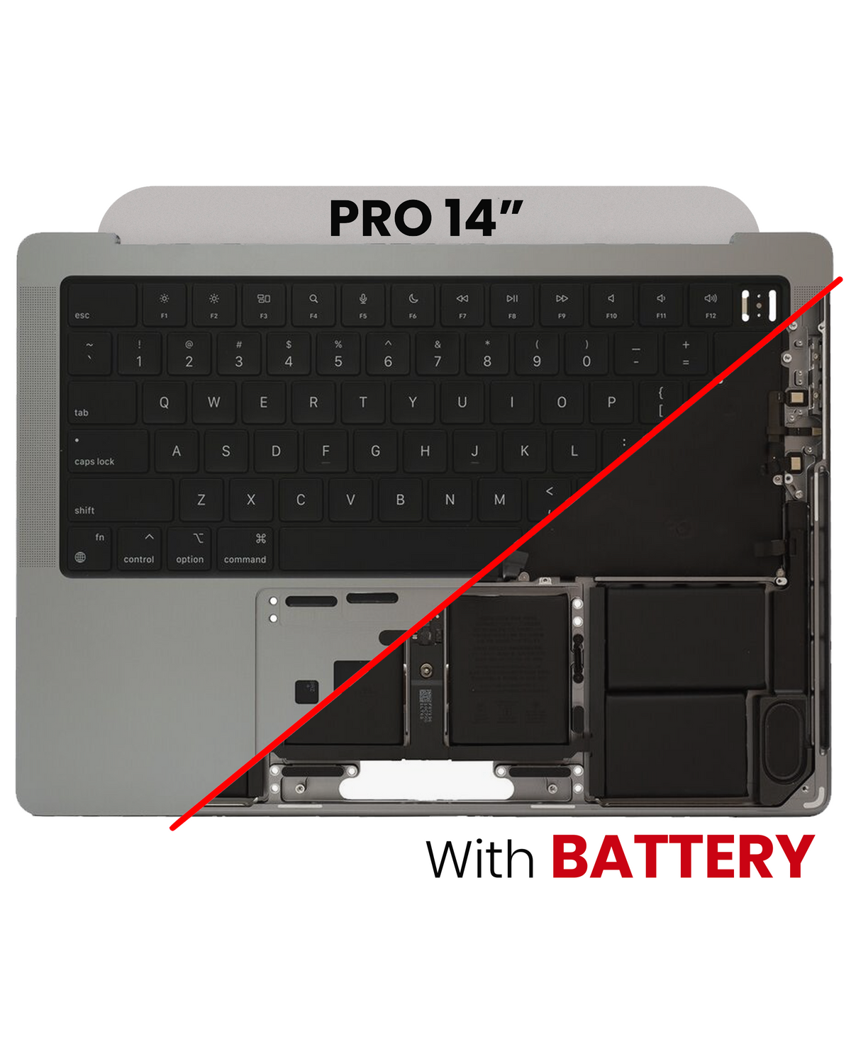 Top Case With Keyboard Compatible For MacBook Pro 14" (A2442 / Late 2021) (US Keyboard) (Space Gray)