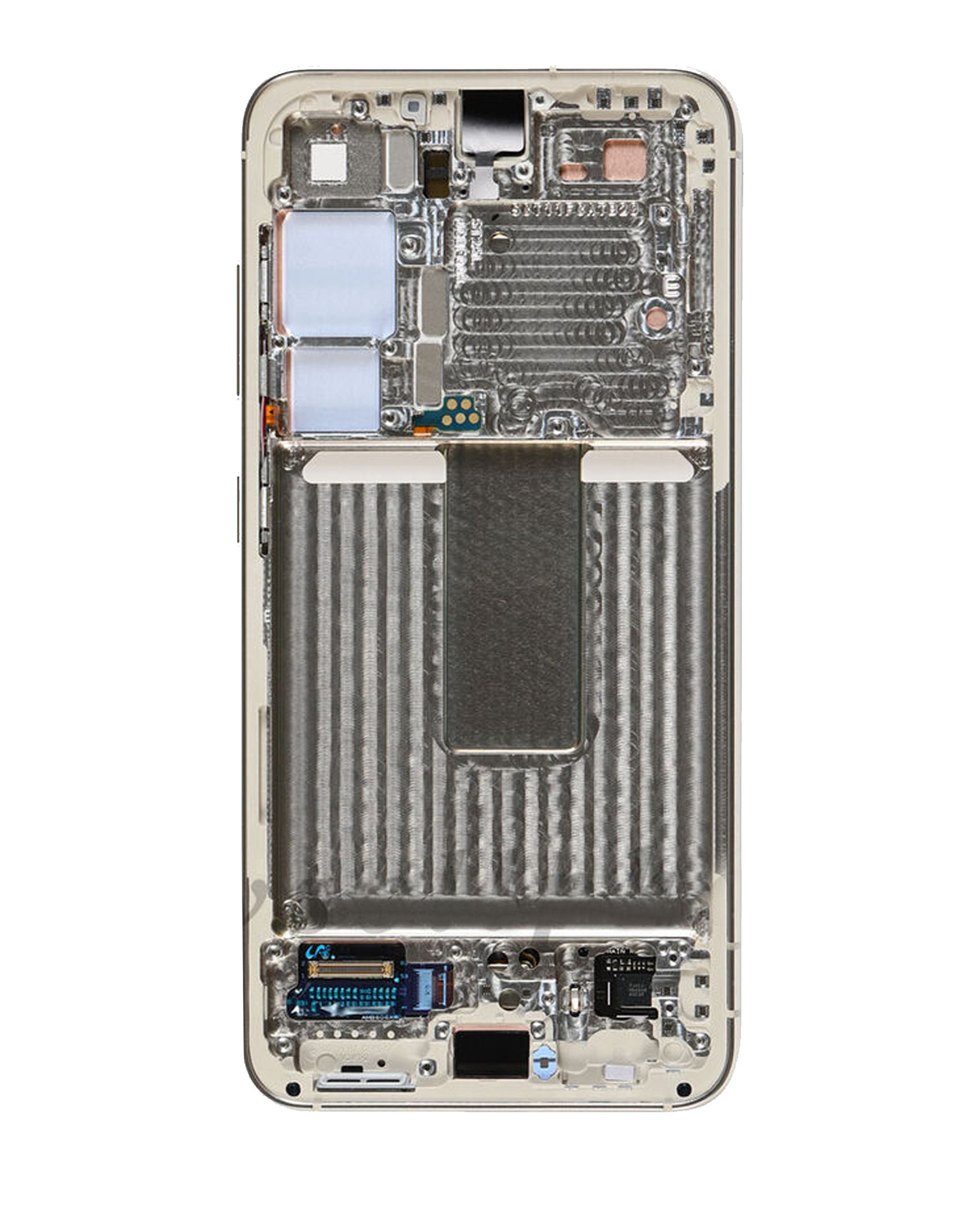 OLED Assembly With Frame Compatible For Samsung Galaxy S23 5G Replacement(US & International) (Used OEM Pull: Grade B/C) (Cream)