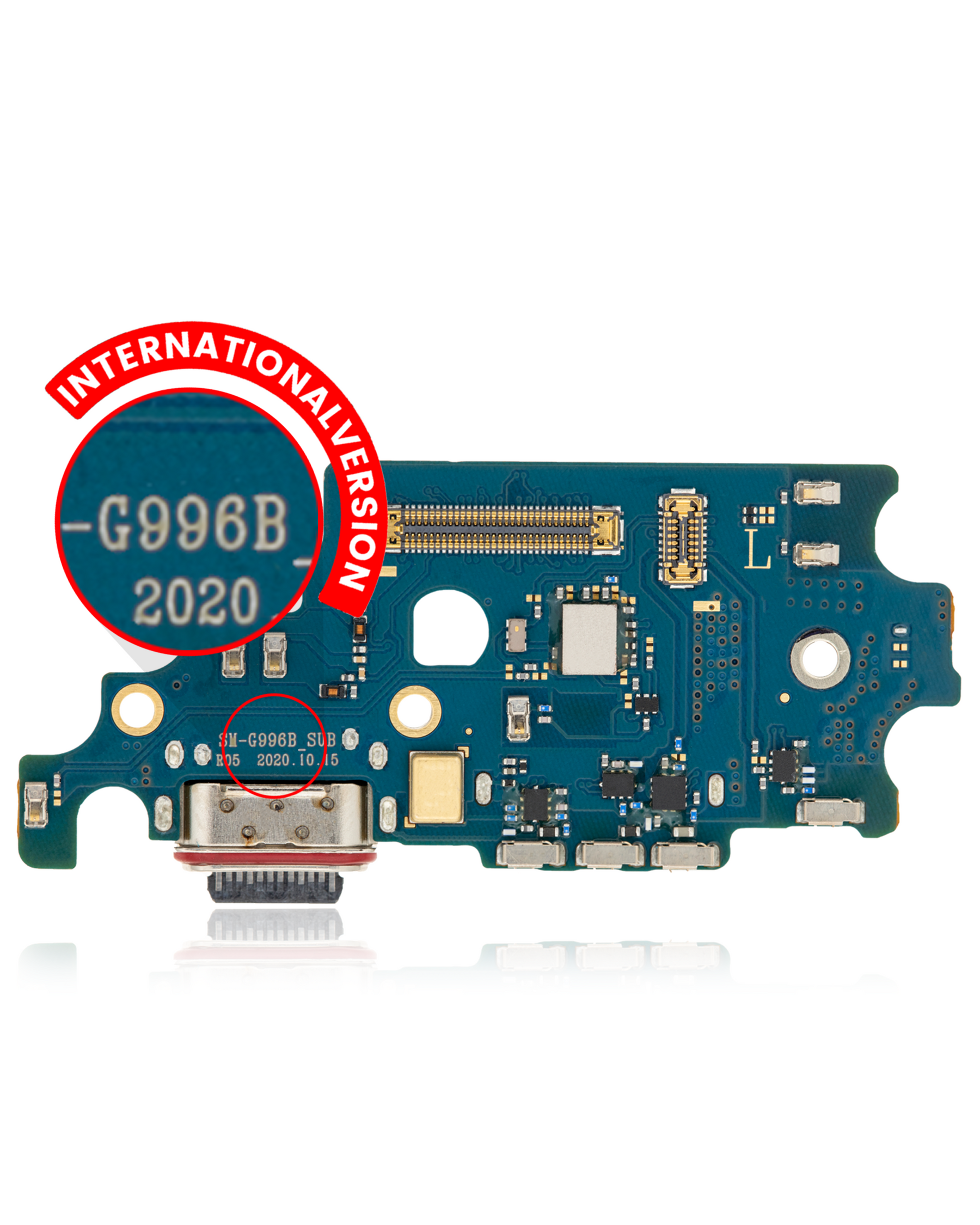 Charging Port Board With Sim Card Reader Compatible For Samsung Galaxy S21 Plus Replacement (G996B) (International Version)