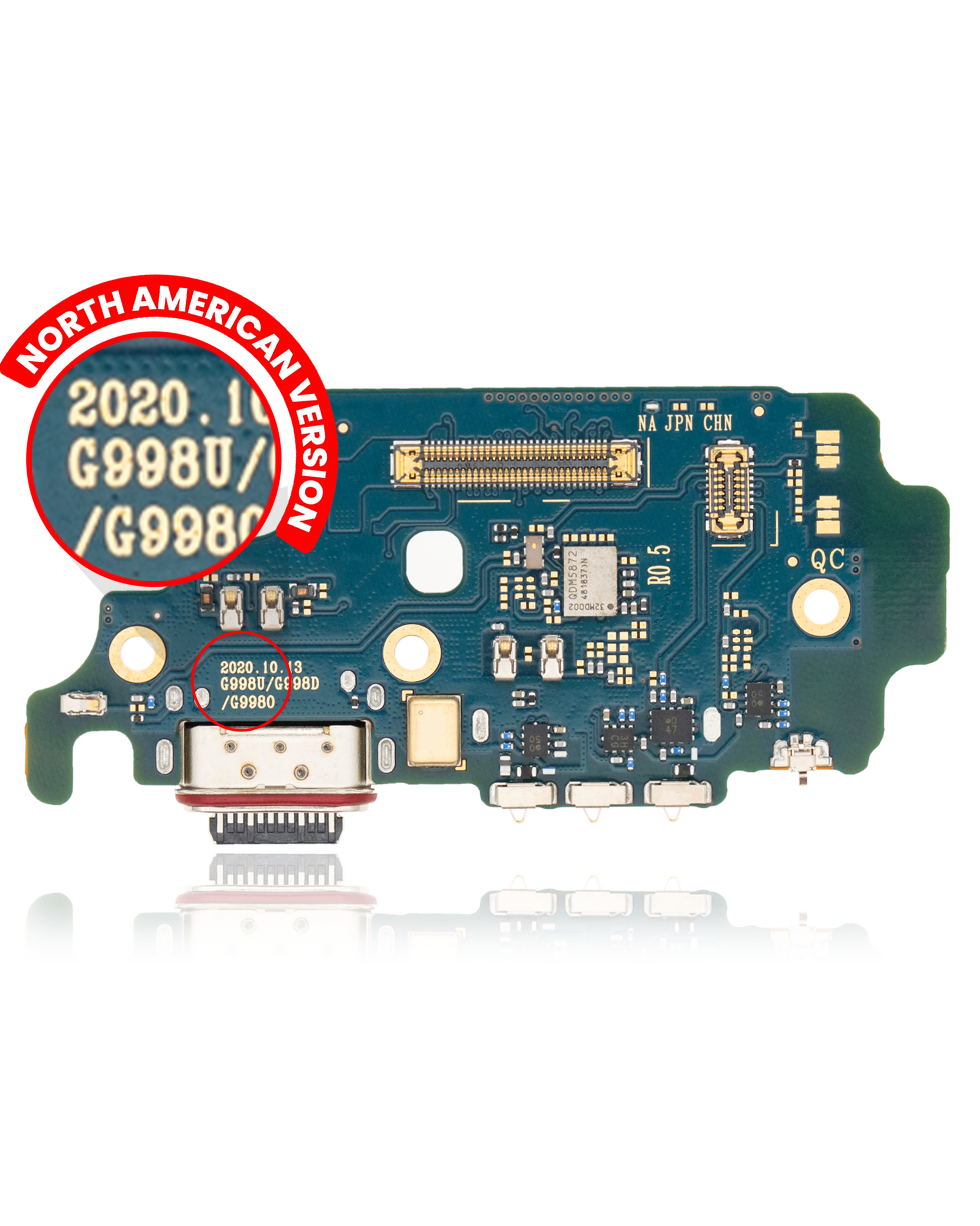 Charging Port Board With Sim Card Reader Compatible For Samsung Galaxy S21 Ultra 5G Replacement (G998U) (US Version)