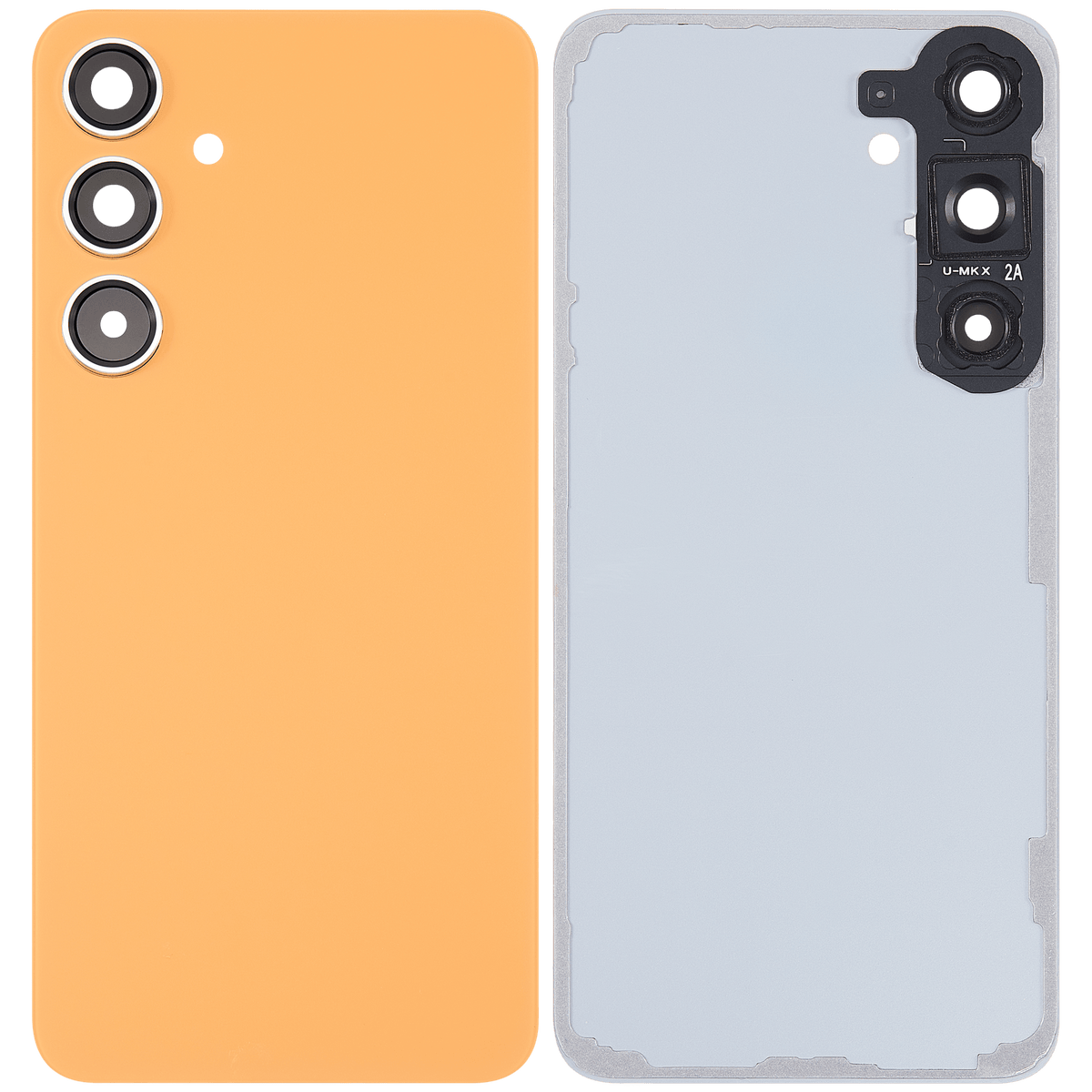 Replacement  Back Cover Glass With Camera Lens Compatible For Samsung Galaxy S24 Plus 5G (No Logo) (Aftermarket Plus) (Sandstone Orange)