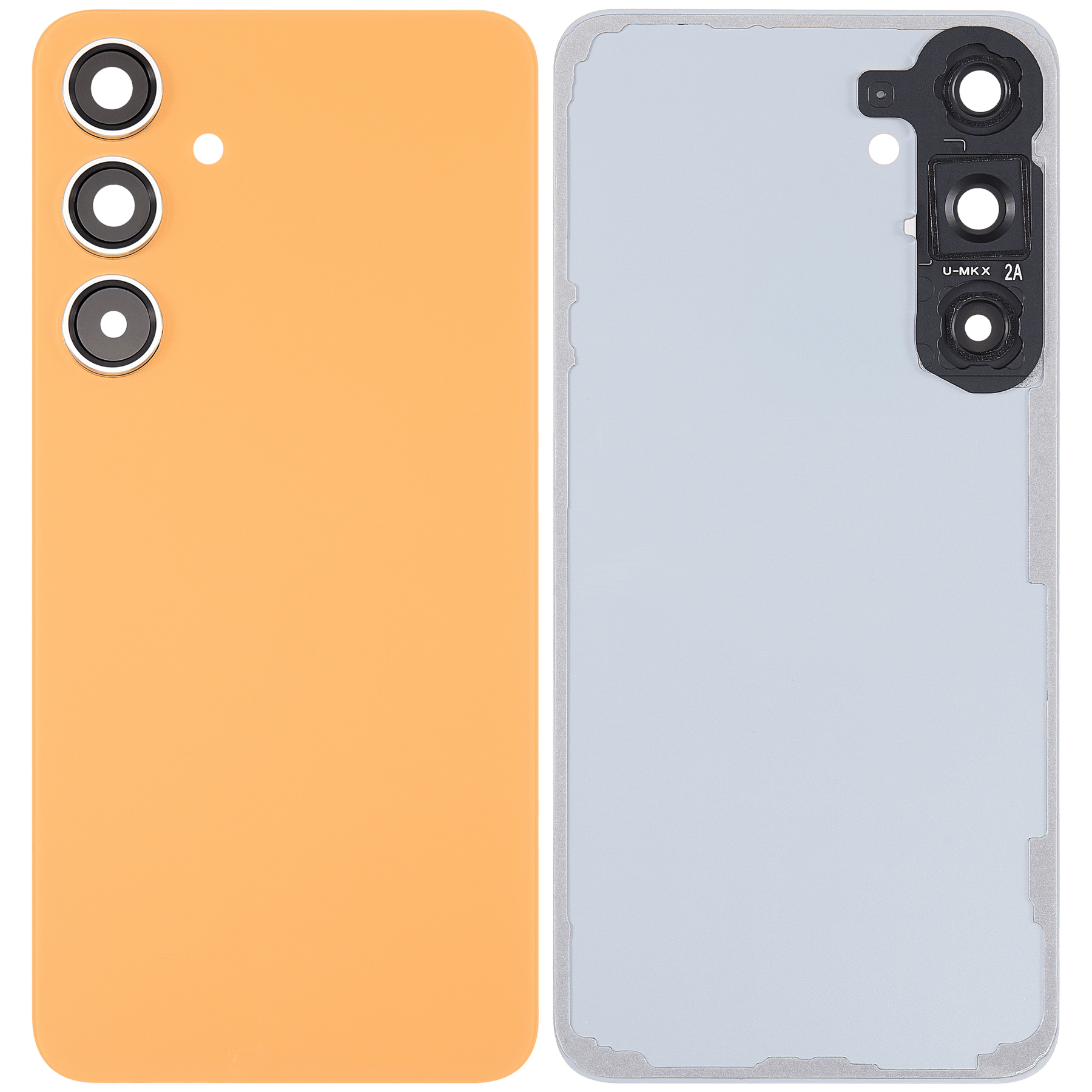 Replacement Back Cover Glass With Camera Lens Compatible For Samsung Galaxy S24 Plus 5G (No Logo) (Aftermarket Plus) (Sandstone Orange)