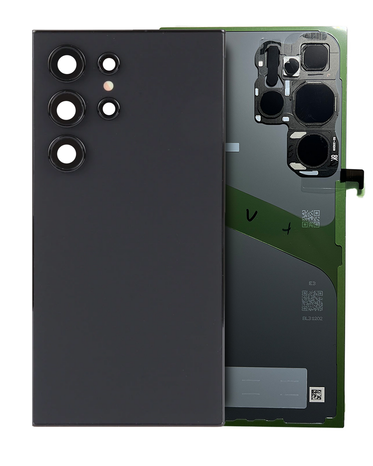 Back Cover Glass Replacement With Camera Lens Compatible For Samsung Galaxy S24 Ultra (Service Pack) (Titanium Black)