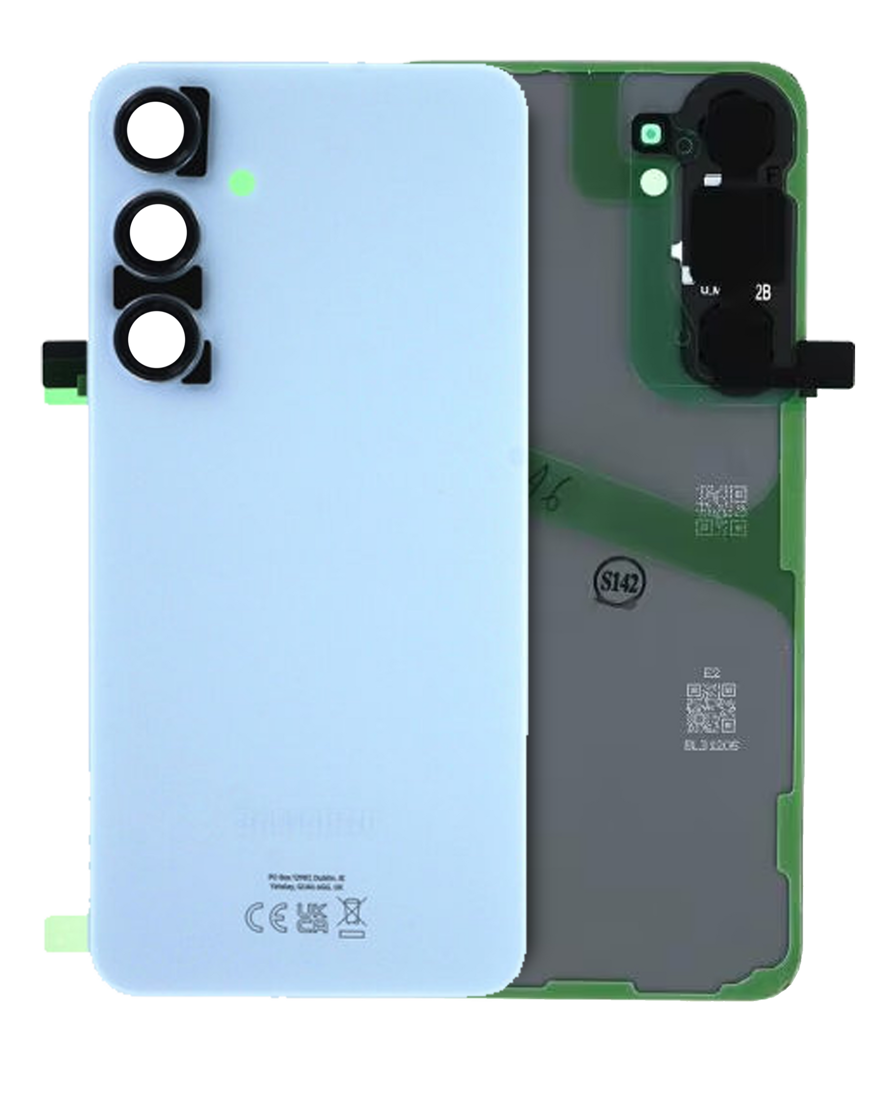 Back Cover Glass With Camera Lens Compatible For Samsung Galaxy S24 Plus Replacement (Service Pack) (Sapphire Blue)