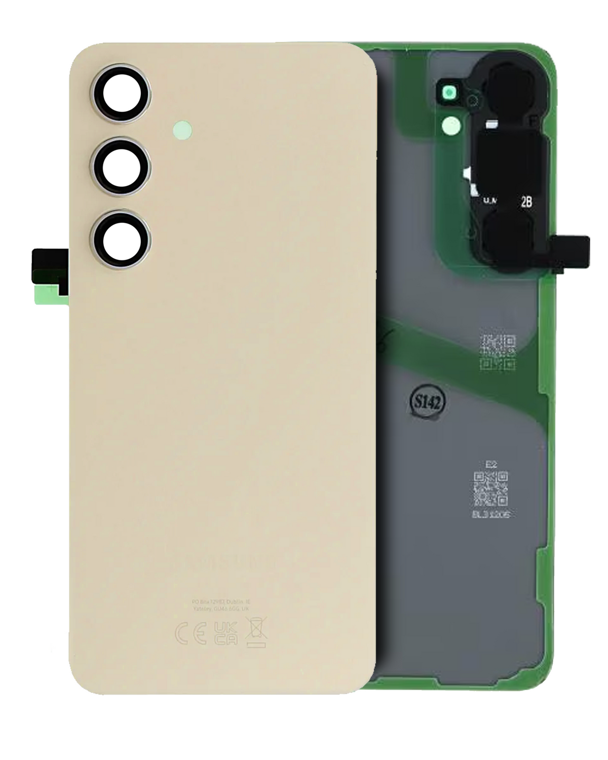 Replacement Back Cover Glass With Camera Lens Compatible For Samsung Galaxy S24 Plus (Service Pack) (Amber Yellow)