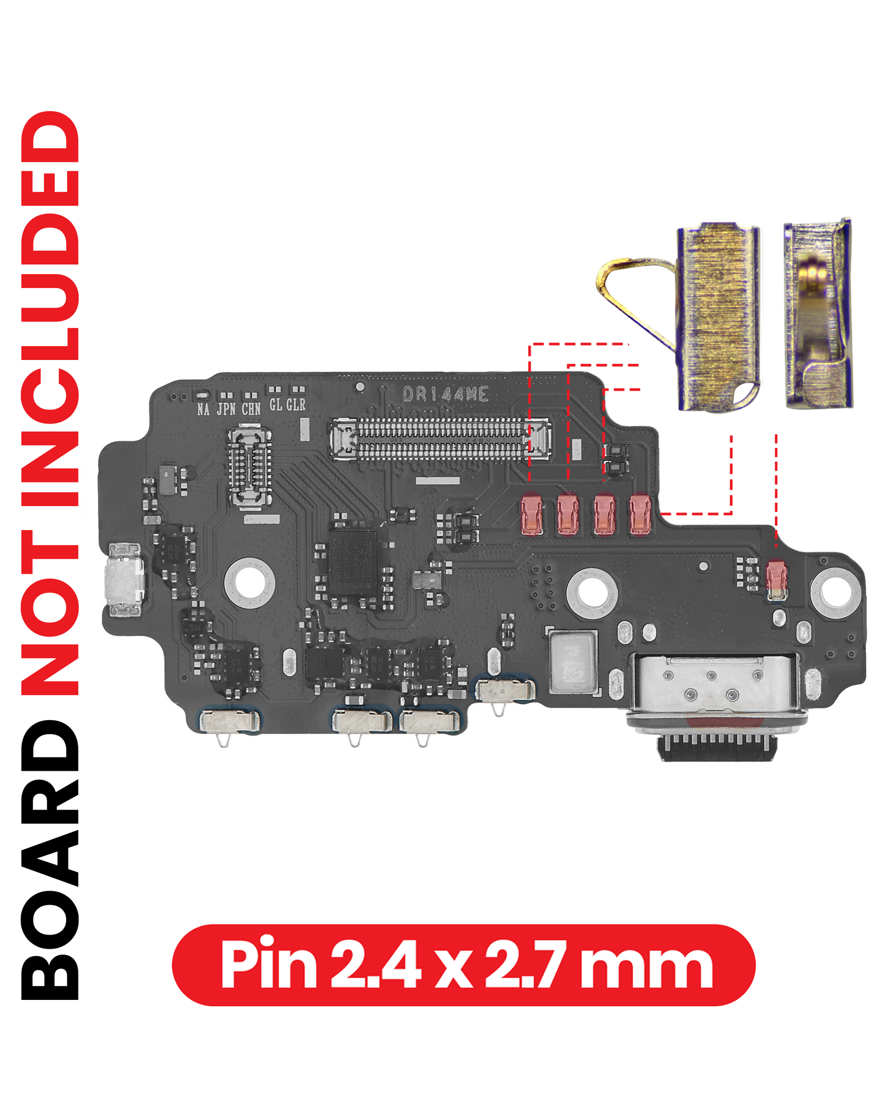 Replacement PCB Board Contact Pins Compatible For All Samsung Models (Width: 2.4mm / Length: 2.7mm) (100 Pack)