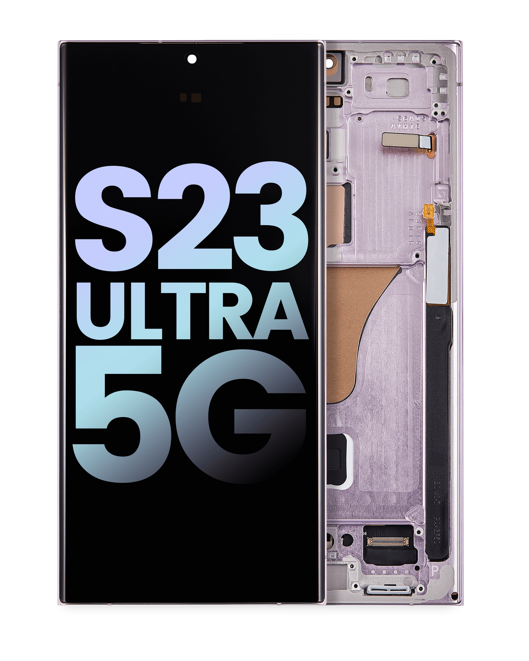 OLED Assembly With Frame Compatible For Samsung Galaxy S23 Ultra 5G Replacement(US & International) (Service Pack) (Lavender)