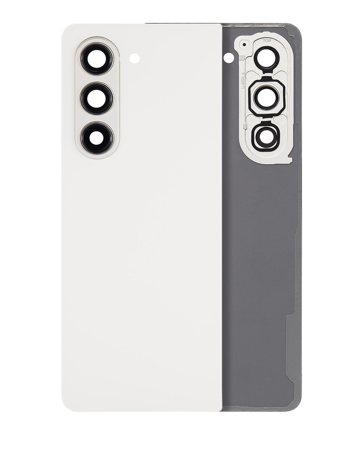 Replacement Back Cover Glass With Camera Lens Compatible For Samsung Galaxy Z Fold 5 (Service Pack) (Cream)