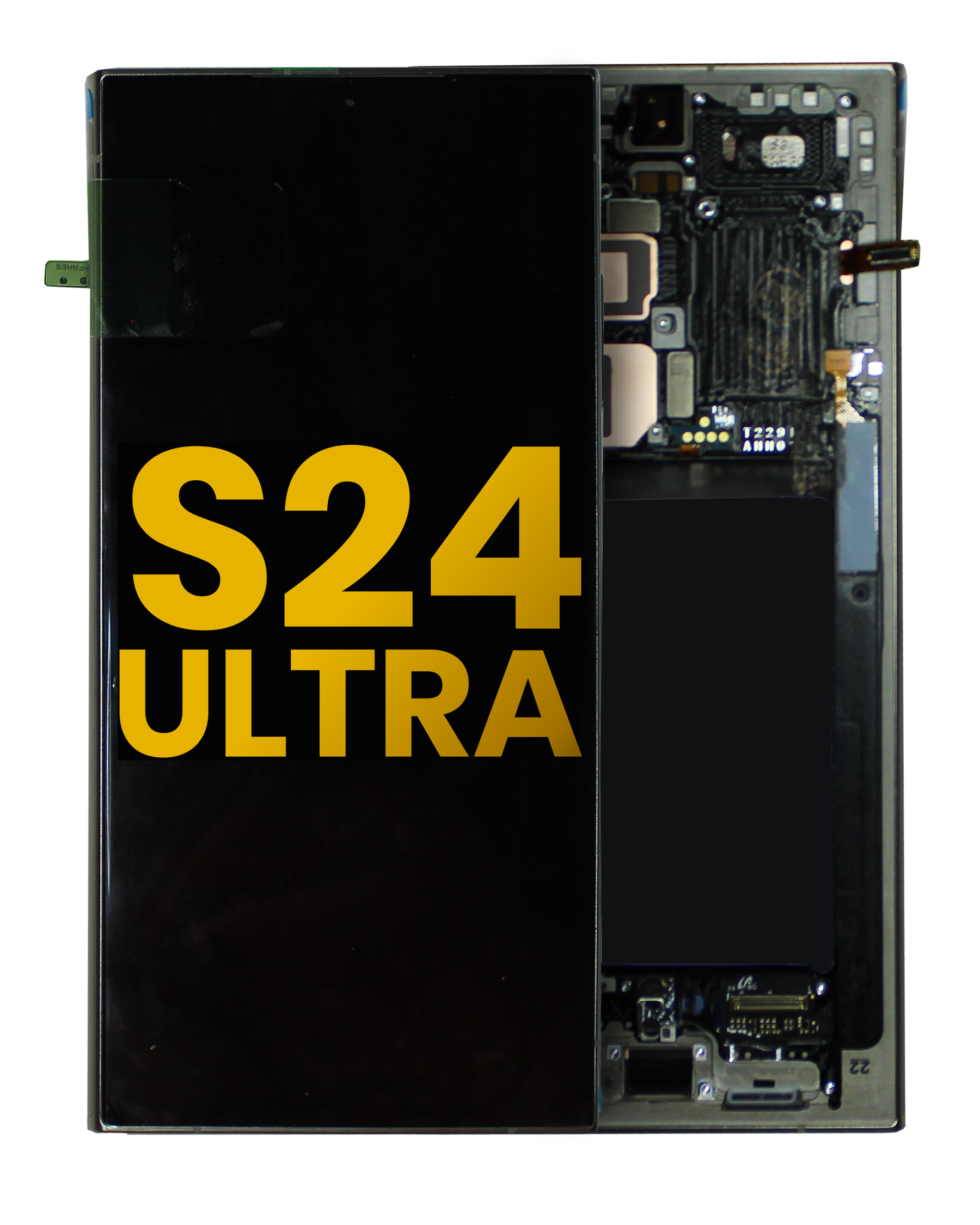 OLED Assembly With Frame Compatible For Samsung Galaxy S24 Ultra Replacement by MacFactory (Refurbished) (Titanium Gray)