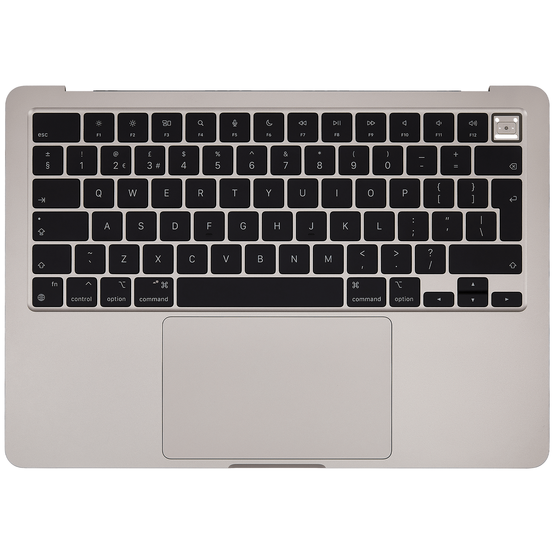Top Case Assembly With Battery And Keyboard Compatible For MacBook Air 13" (A2681 / Mid 2022) (Starlight) (UK Keyboard)
