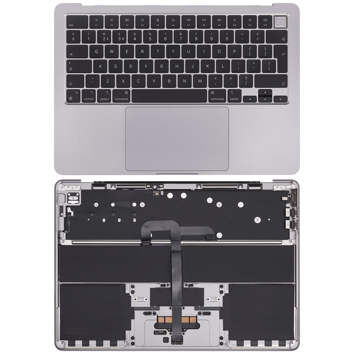 Top Case Assembly With Battery And Keyboard Compatible For MacBook Air 13" (A2681 / Mid 2022) (Space Gray) (UK Keyboard)