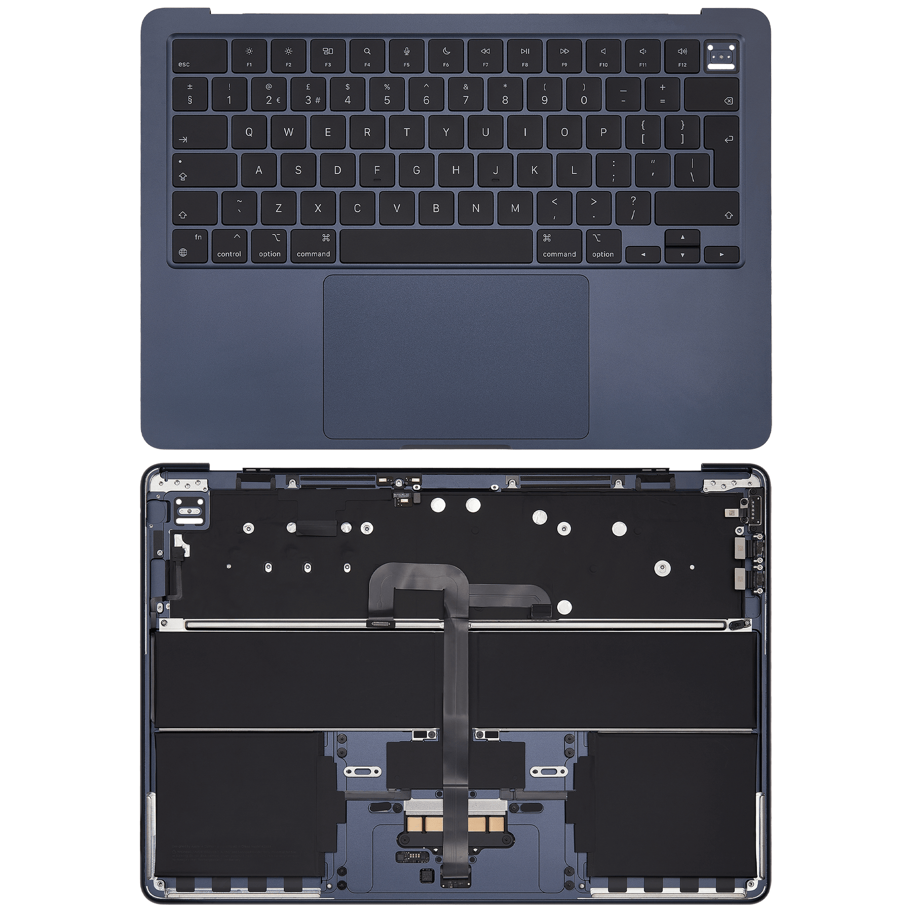 Top Case Assembly With Battery And Keyboard Compatible For MacBook Air 13" (A2681 / Mid 2022) (Midnight) (UK Keyboard)
