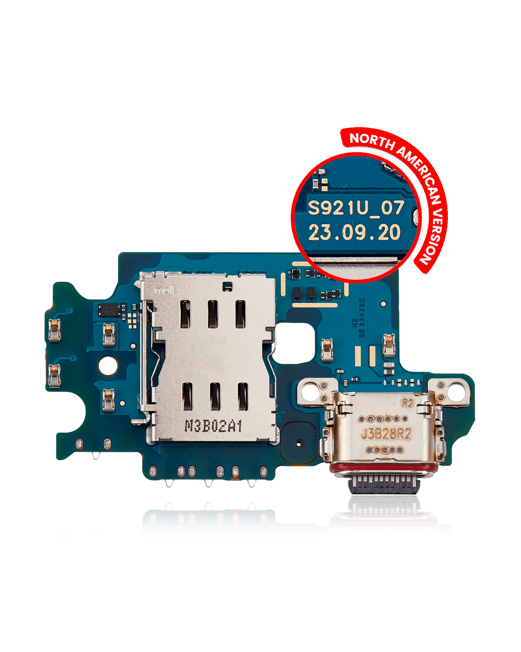 Charging Port Board With Sim Card Reader Compatible For Samsung Galaxy S24 5G Replacement(S921U) (North American Version)