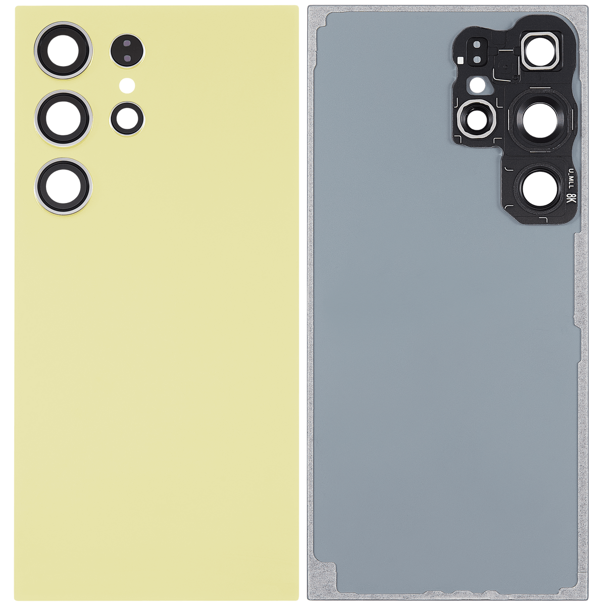 Back Cover Glass With Camera Lens Compatible For Samsung Galaxy S24 Ultra 5G Replacement(No Logo) (Aftermarket Plus) (Titanium Yellow)