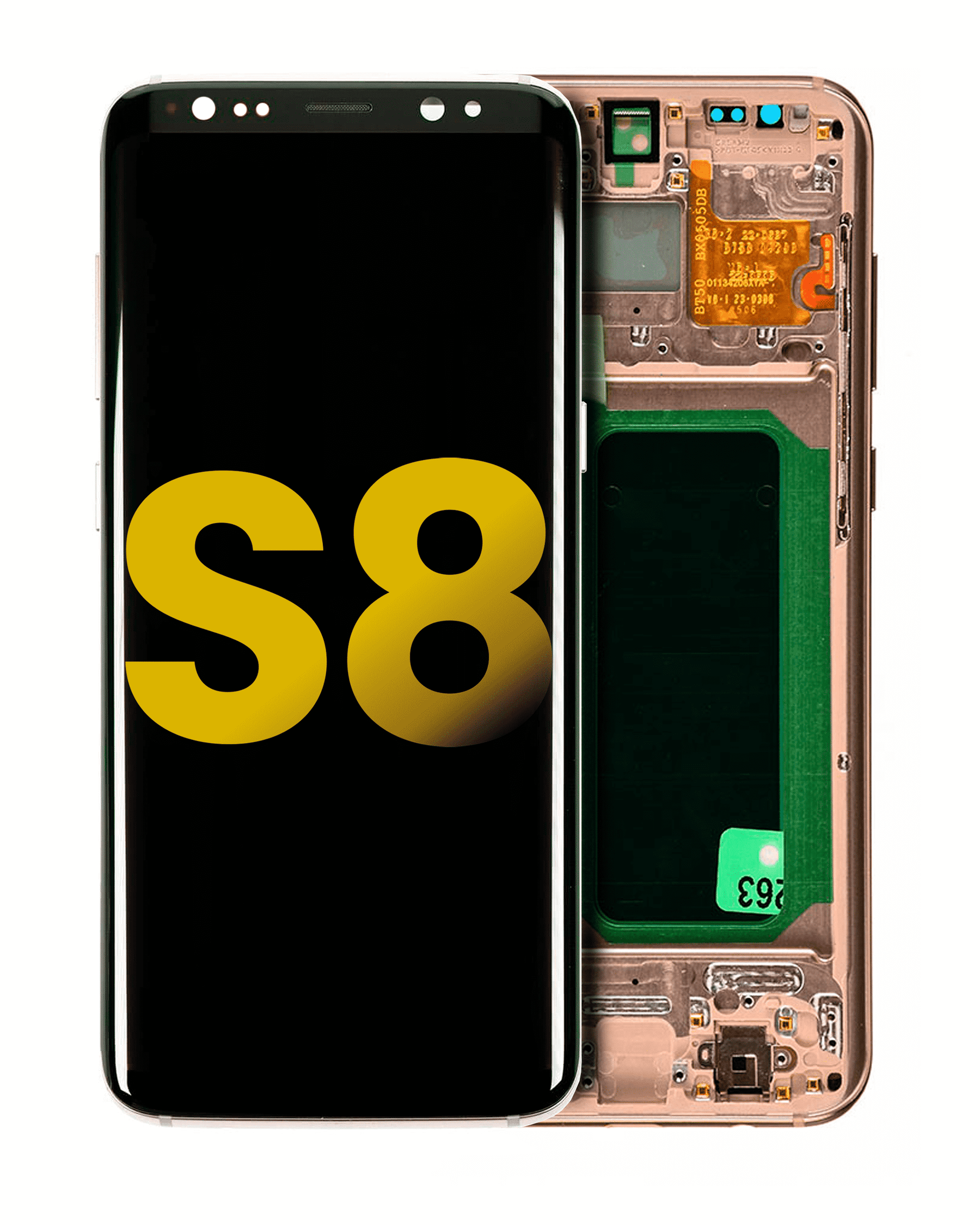 OLED Assembly With Frame Replacement Compatible For Samsung Galaxy S8 (Refurbished) (Maple Gold)