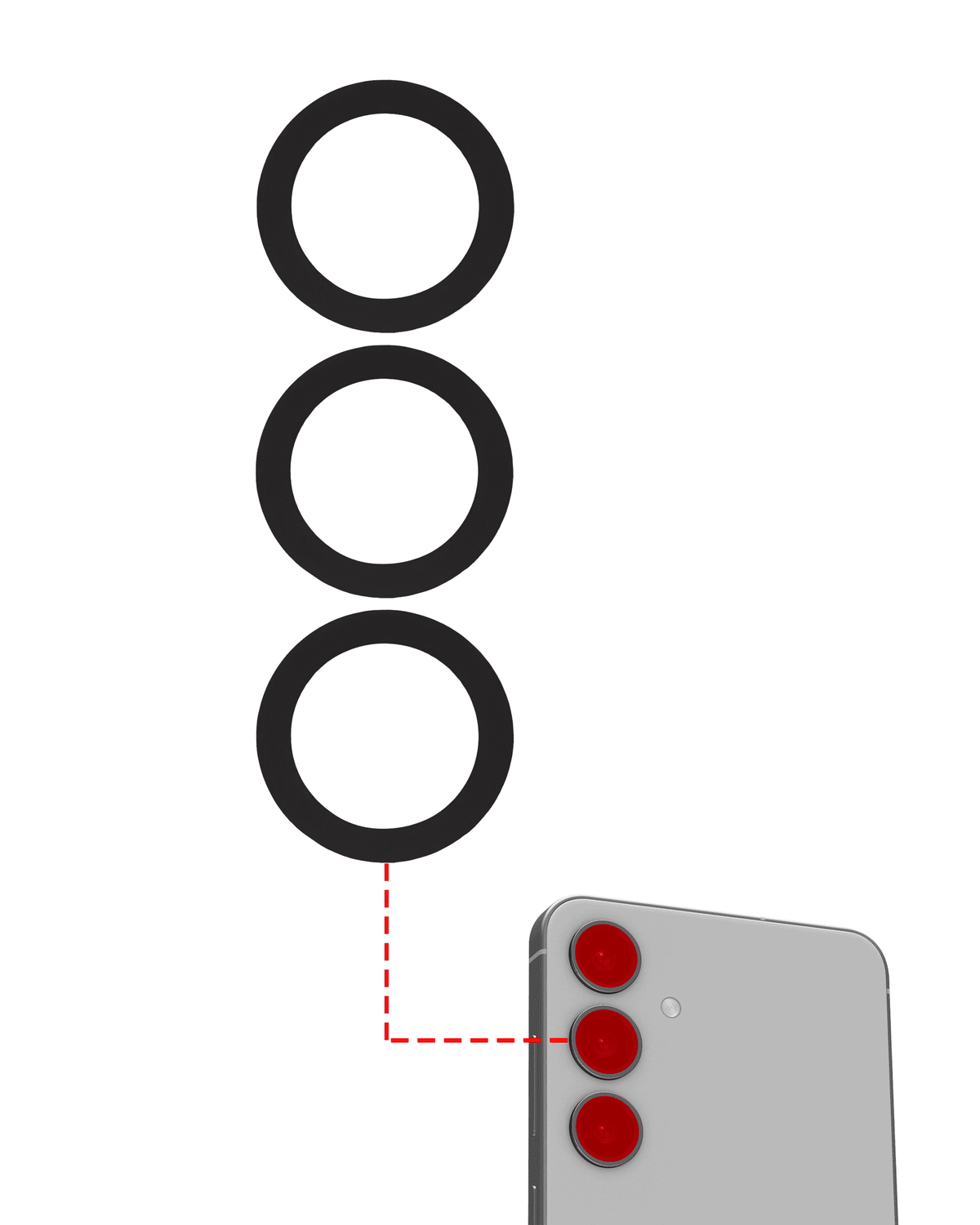 Replacement  Back Camera Lens  (Glass Only) With Adhesive Compatible For Samsung Galaxy S24 Plus 5G (3 Piece Set) (All Colors) by MacFactory.Store