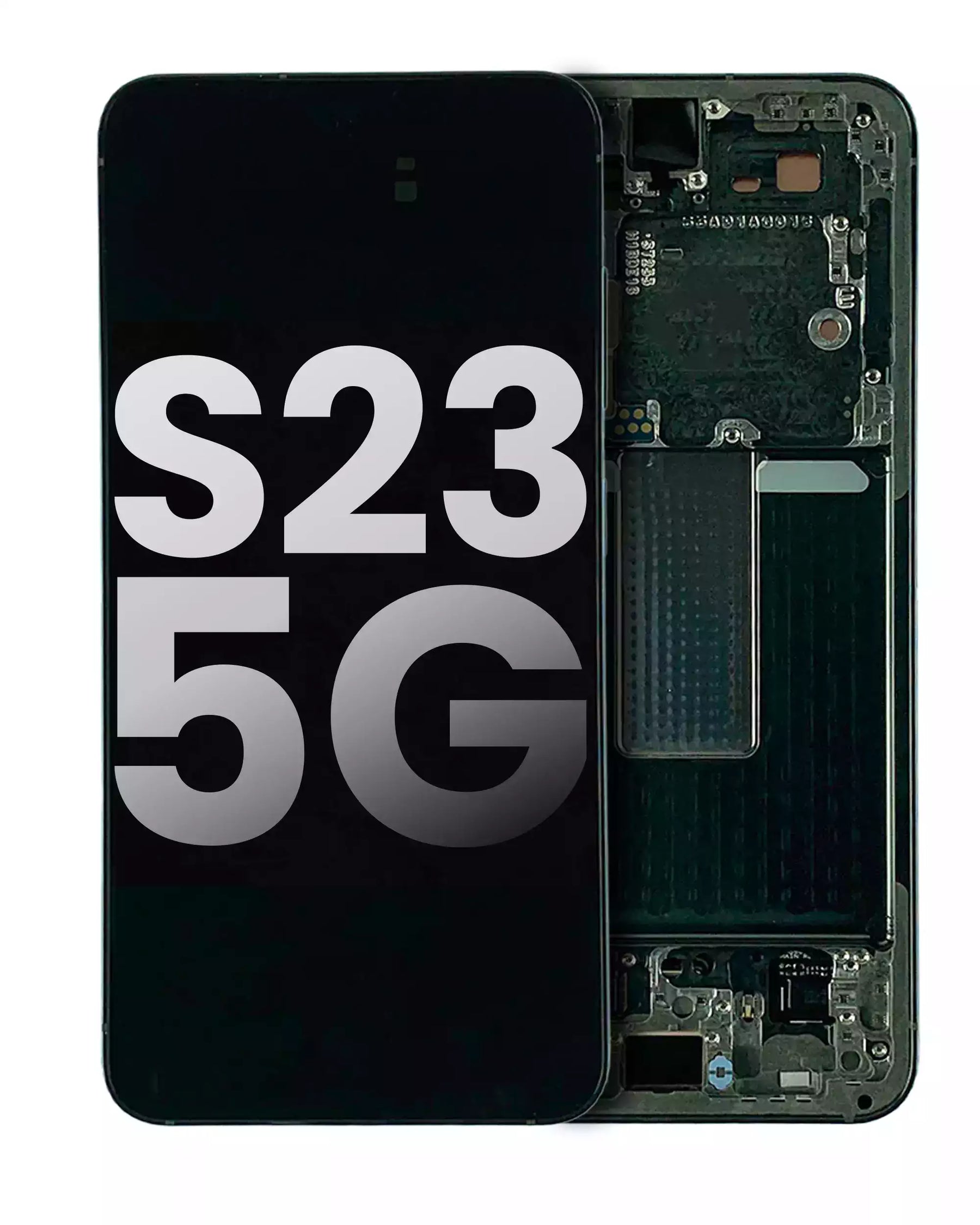 OLED Assembly With Frame Compatible For Samsung Galaxy S23 5G Replacement by MacFactory.Store (US & International) (Used OEM Pull: Grade B/C) (Green)
