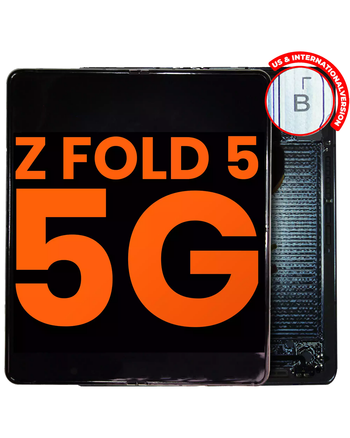 Inner OLED Assembly With Frame Replacement Compatible For Samsung Galaxy Z Fold 5 5G (US & International) (Blemish: Grade C) (Ice Blue)