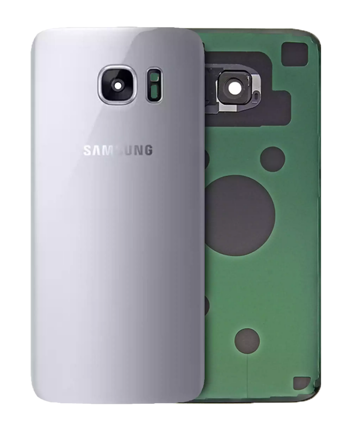 Back Cover Glass Replacement Compatible For Samsung Galaxy S7 Edge (Service Pack) (Sliver Titanium)