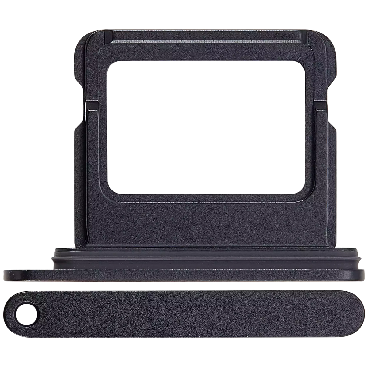 Single Sim Card Tray Compatible For iPhone 16 / 16 Plus (Black)