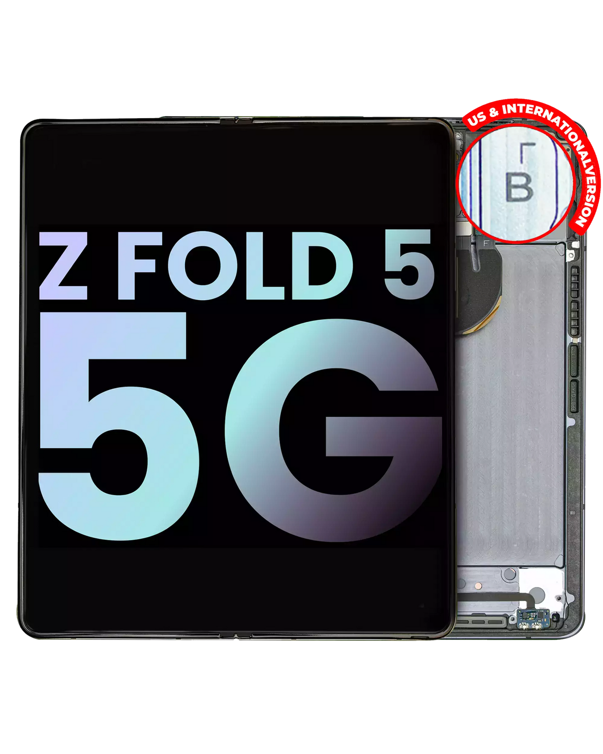 Replacement Inner OLED Assembly With Frame Compatible For Samsung Galaxy Z Fold 5 5G (US & International) (Service Pack) (Gray)