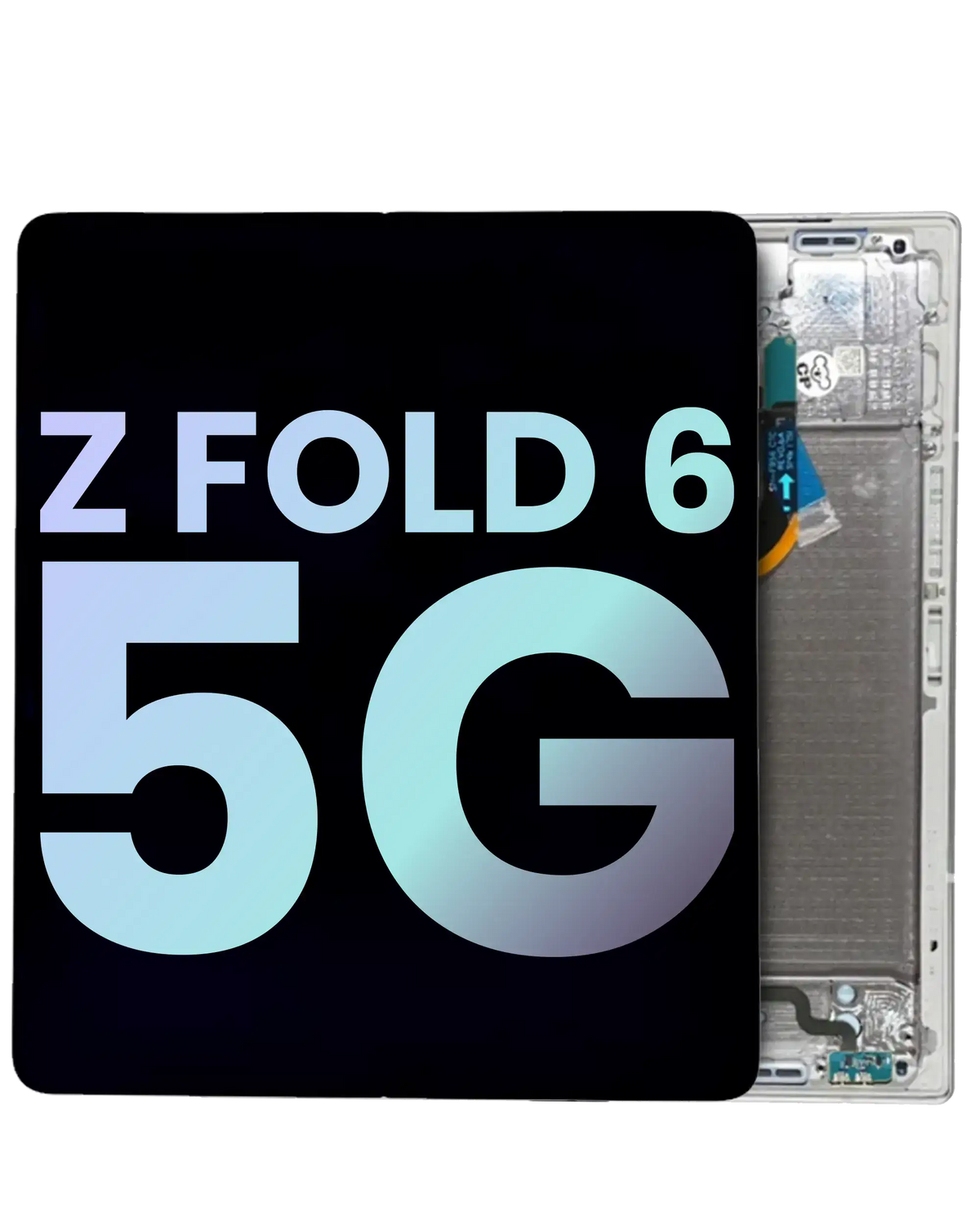 Inner OLED Assembly With Frame Compatible For Samsung Galaxy Z Fold 6 5G Replacement (US & International) (Service Pack) (Silver Shadow)