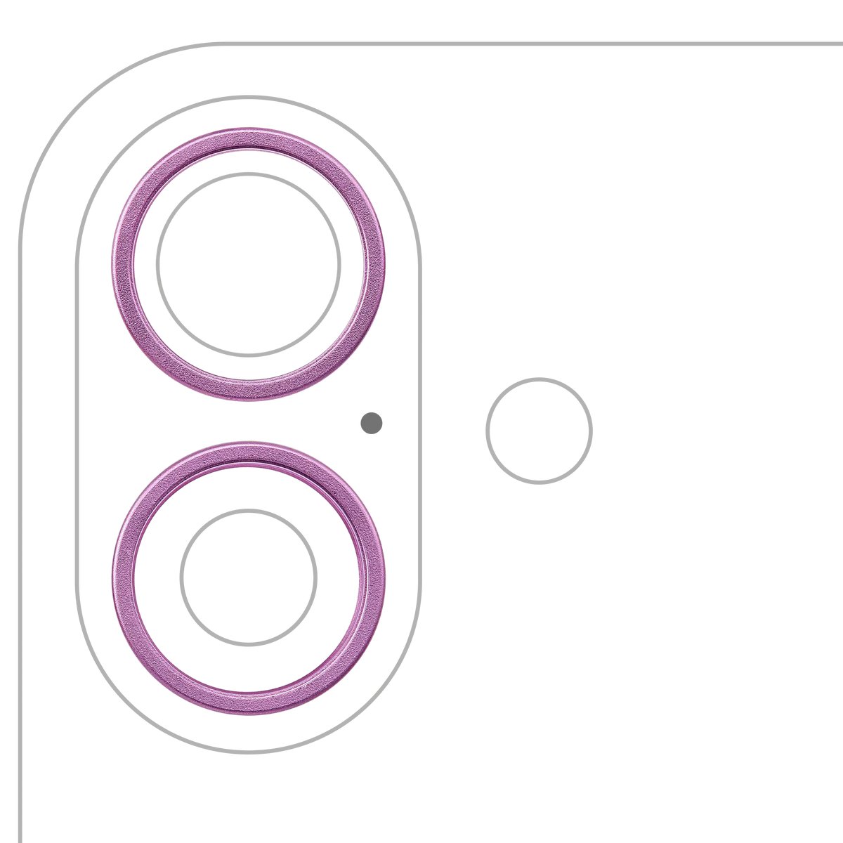 Back Camera Bezel Ring Only Compatible For iPhone 16 / 16 Plus (Pink) (2 Piece Set)