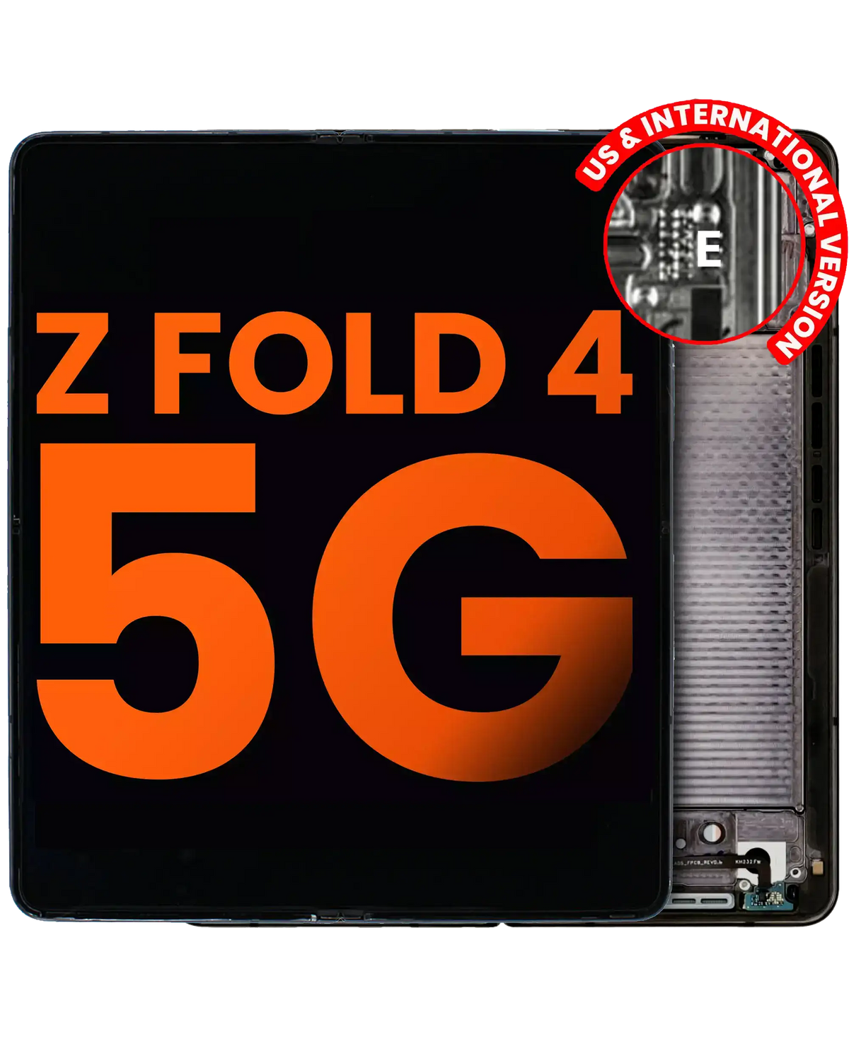 Inner OLED Assembly With Frame Compatible For Samsung Galaxy Z Fold 4 5G Replacement  (US & International) (Blemish: Grade D) (Phantom Black)