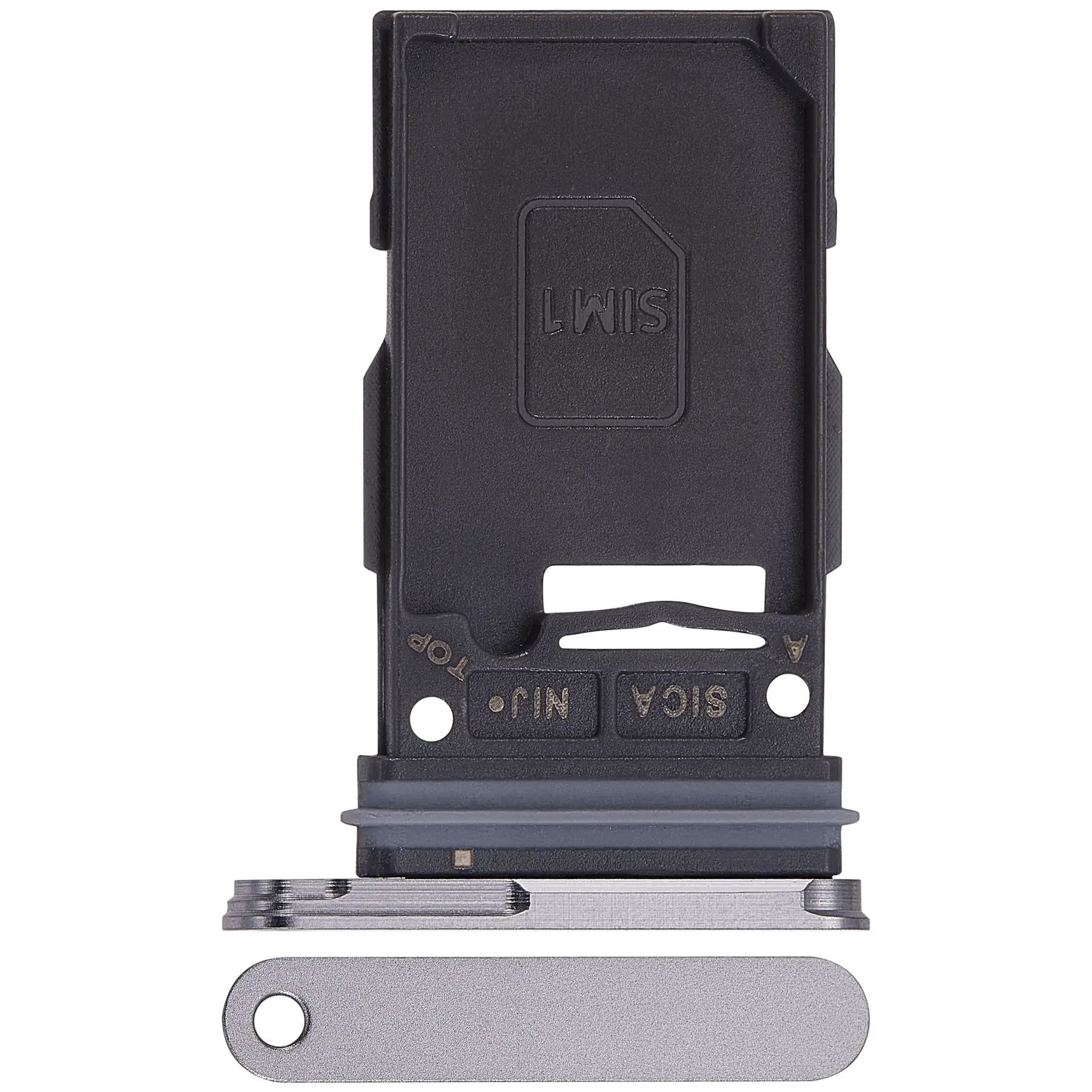 Single Sim Card Tray Replacement Compatible For Samsung Galaxy S25 / S25 Plus (Premium) (Silver Shadow)