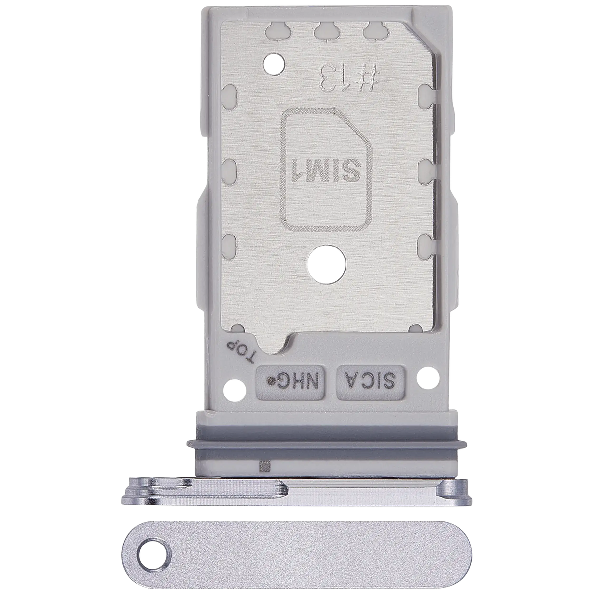Dual Sim Card Tray  Replacement Compatible For Samsung Galaxy S25 / S25 Plus (Premium) (Silver Shadow)