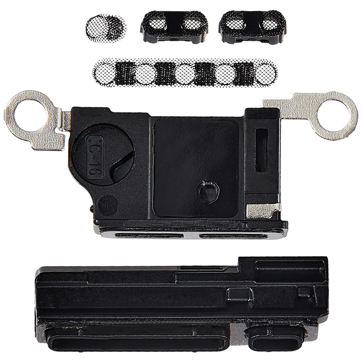 Loudspeaker / Mic Mesh Compatible For iPhone 16 Pro Max (Black Titanium) (10 Pack)