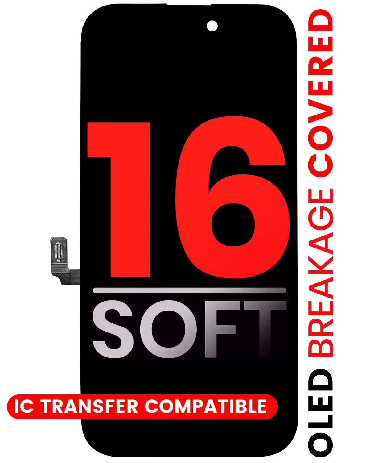 OLED Assembly Compatible For iPhone 16 (Aftermarket Pro: XO7 Soft)