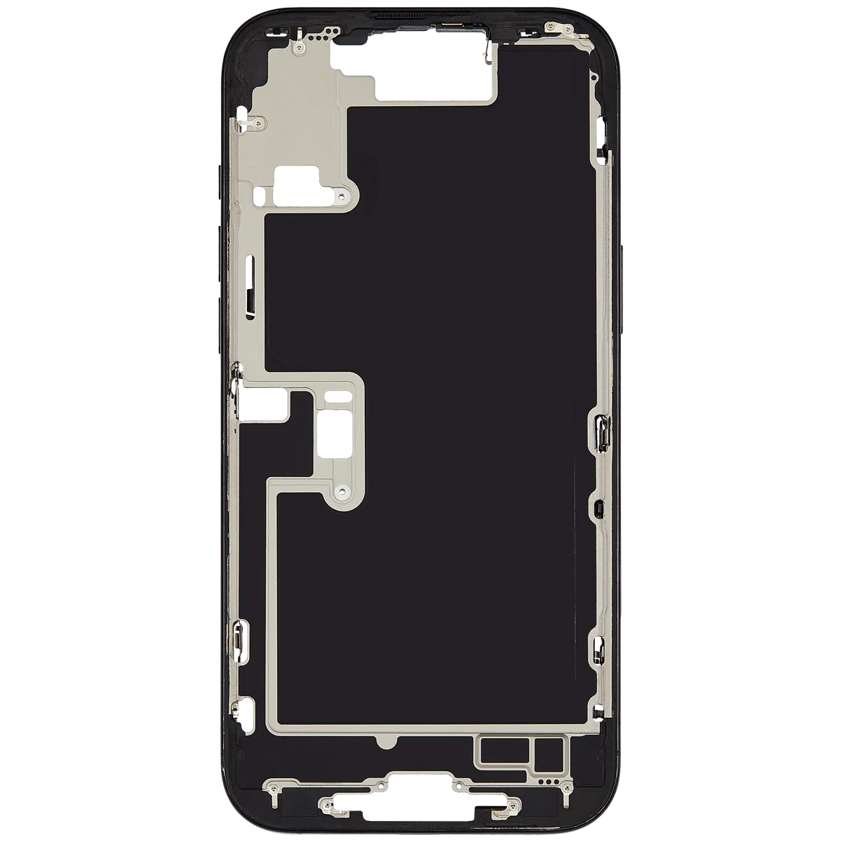 Mid-Frame Housing With Power And Volume Button Compatible For iPhone 16 Pro max (US Version) (Used OEM Pull: Grade A) (Black Titanium)