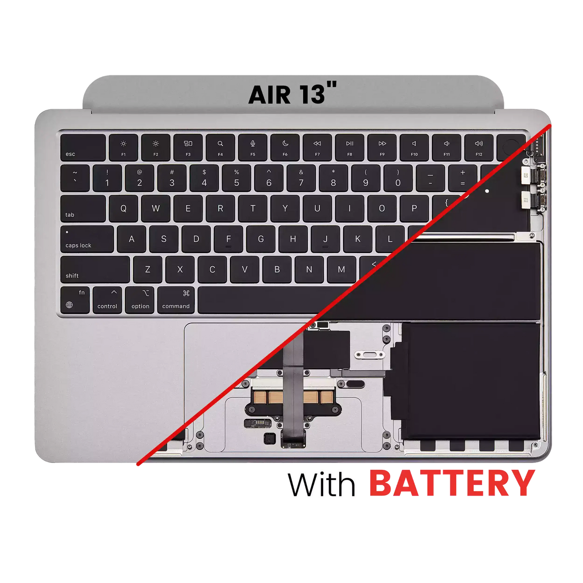 Top Case Assembly With Battery And Keyboard Compatible For MacBook Air 13" (A2681 / Mid 2022) (Space Gray) (US Keyboard)