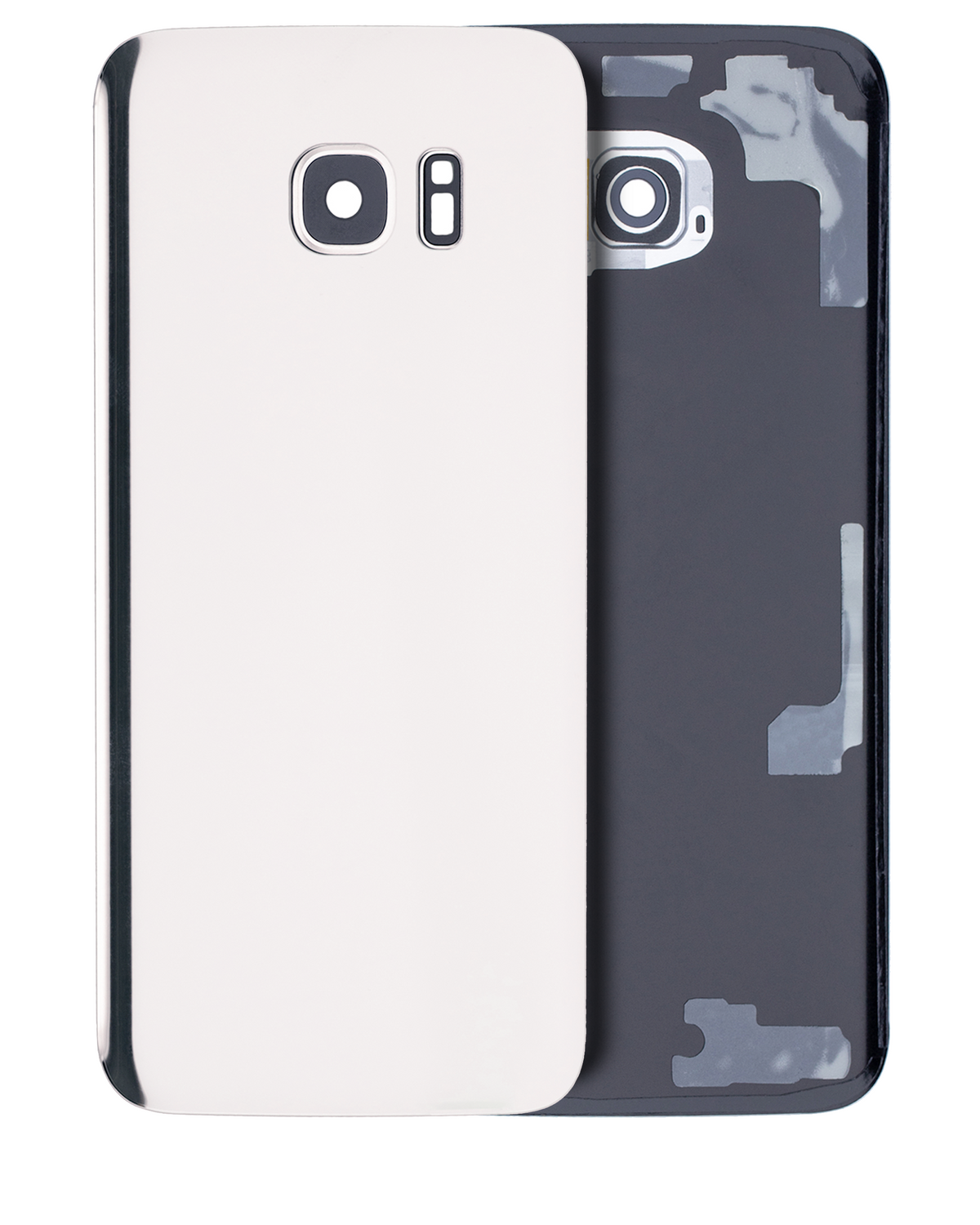 Replacement Back Cover Glass With Camera Lens Compatible For Samsung Galaxy S7 Edge (No Logo) (Vemake) (White)