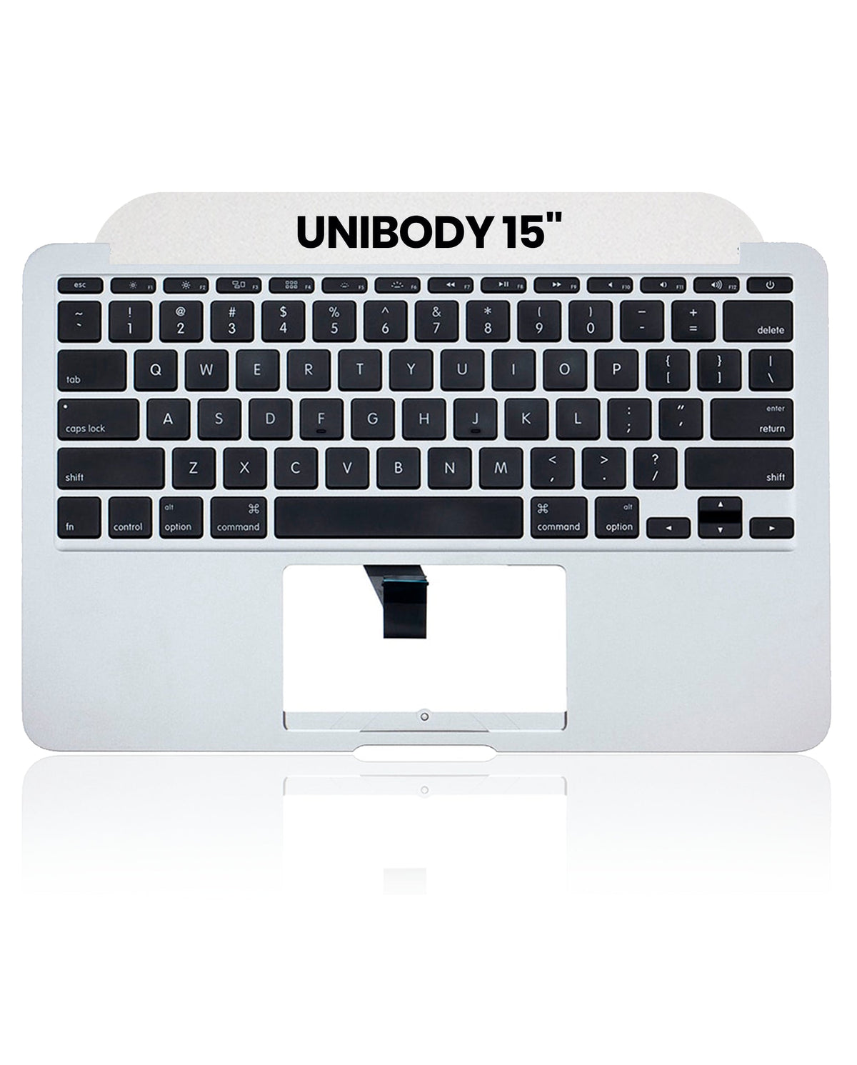 TOP CASE WITH KEYBOARD (US ENGLISH) FOR MACBOOK PRO UNIBODY 15" A1286 (MID 2010 / EARLY 2011 LATE 2011 / MID 2012) (USED OEM PULL: COSMETIC GRADE: NEW)