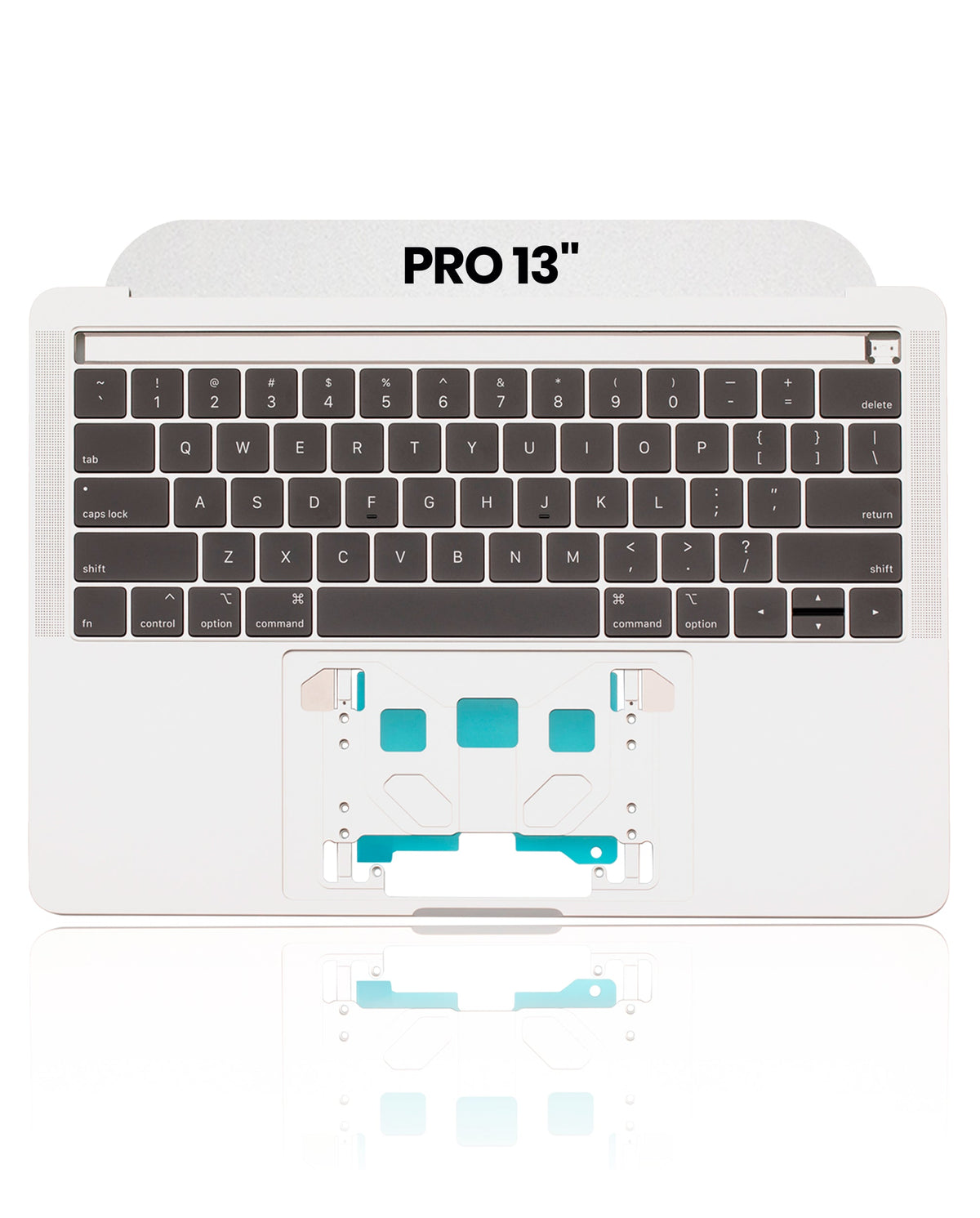 SILVER TOP CASE WITH KEYBOARD (US KEYBOARD) FOR MACBOOK PRO 13" A1989 (LATE 2018 / EARLY 2019) (USED OEM PULL: COSMETIC GRADE: NEW)