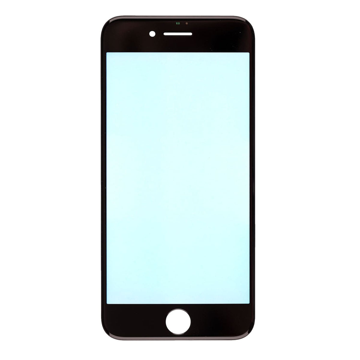 BLACK FRONT GLASS LENS WITH SUPPORTING FRAME FOR IPHONE 8
