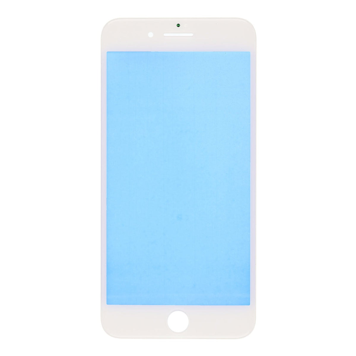 WHITE FRONT GLASS LENS WITH SUPPORTING FRAME FOR IPHONE 8 PLUS