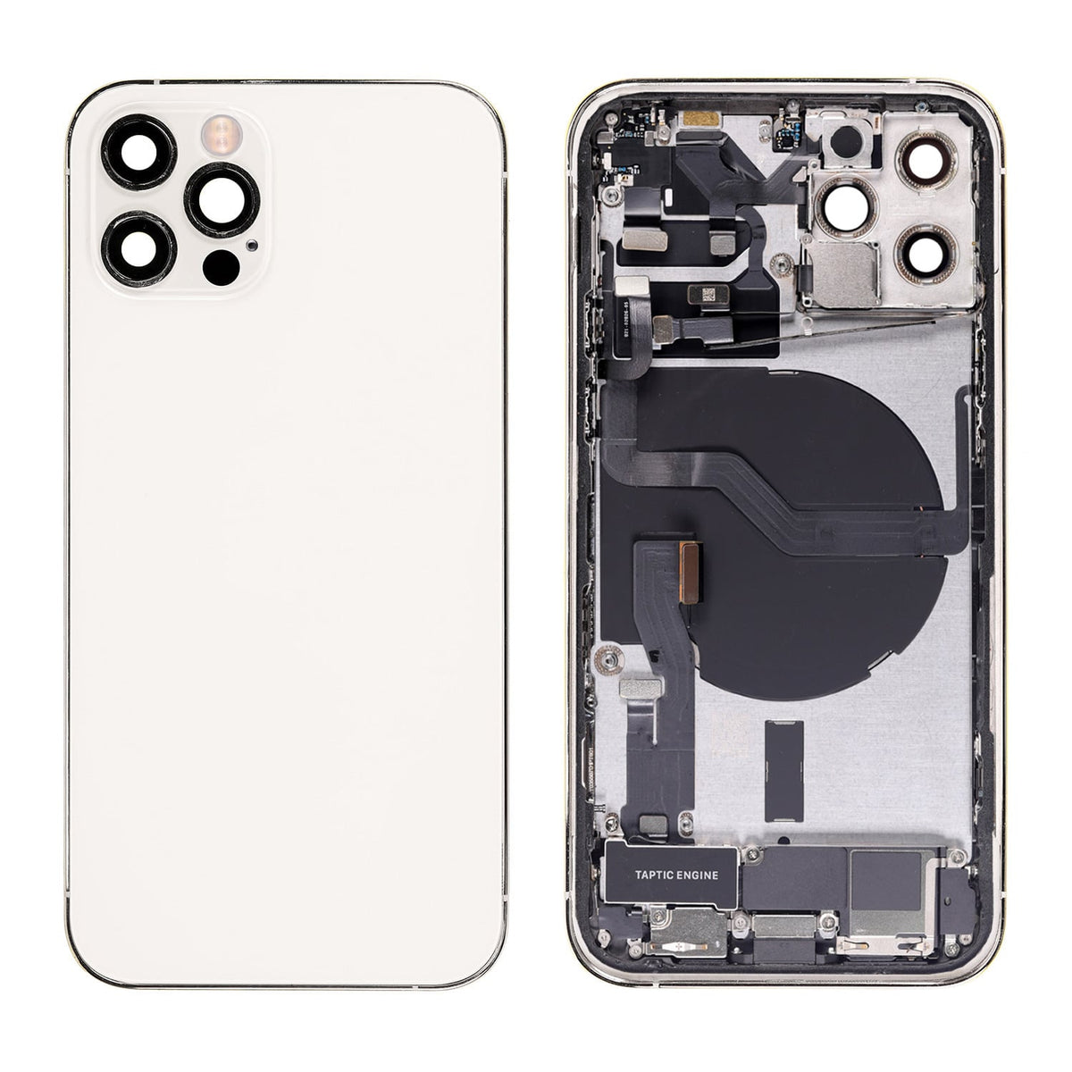 SILVER BACK COVER FULL ASSEMBLY FOR IPHONE 12 PRO