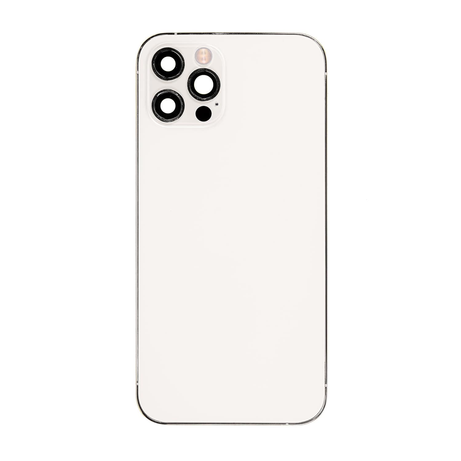 SILVER BACK COVER FULL ASSEMBLY FOR IPHONE 12 PRO